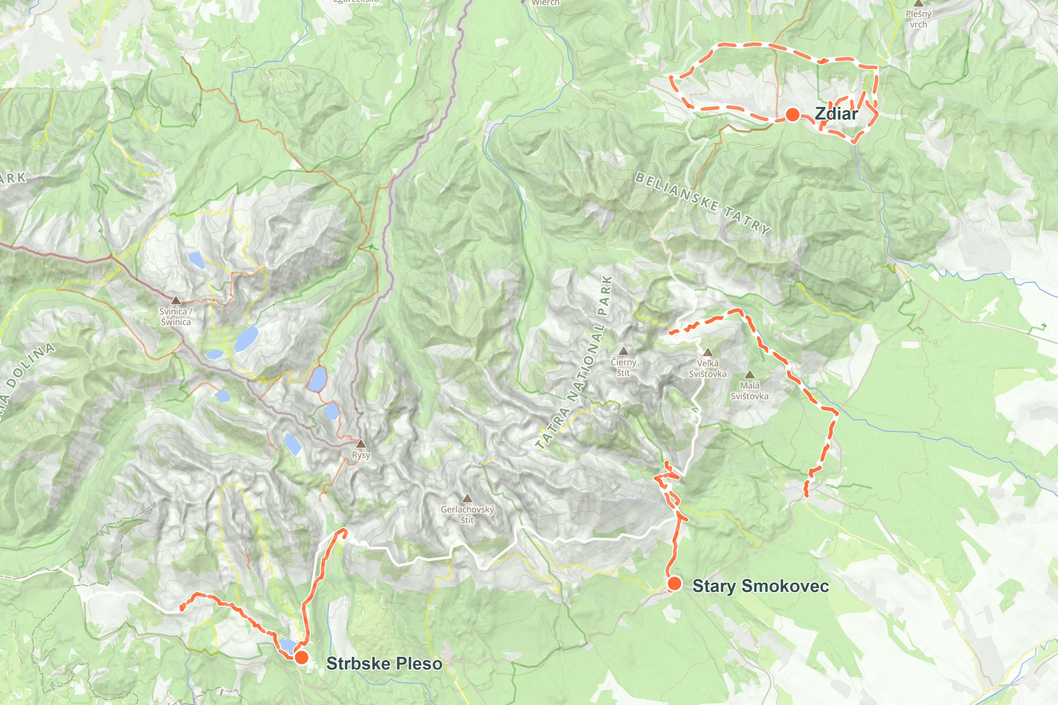 Slovakia High Tatras Walking Map