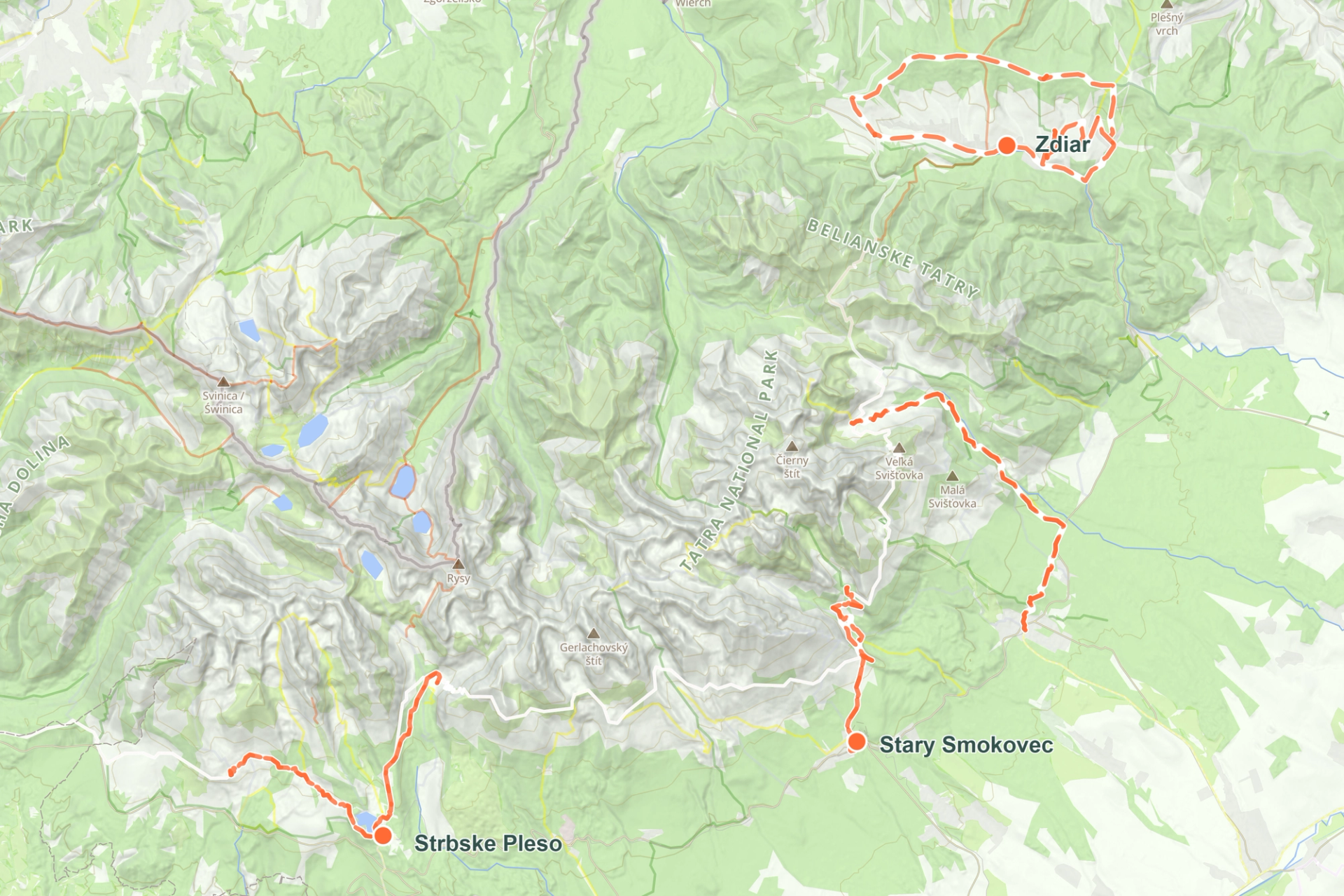 Slovakia High Tatras Walking Map