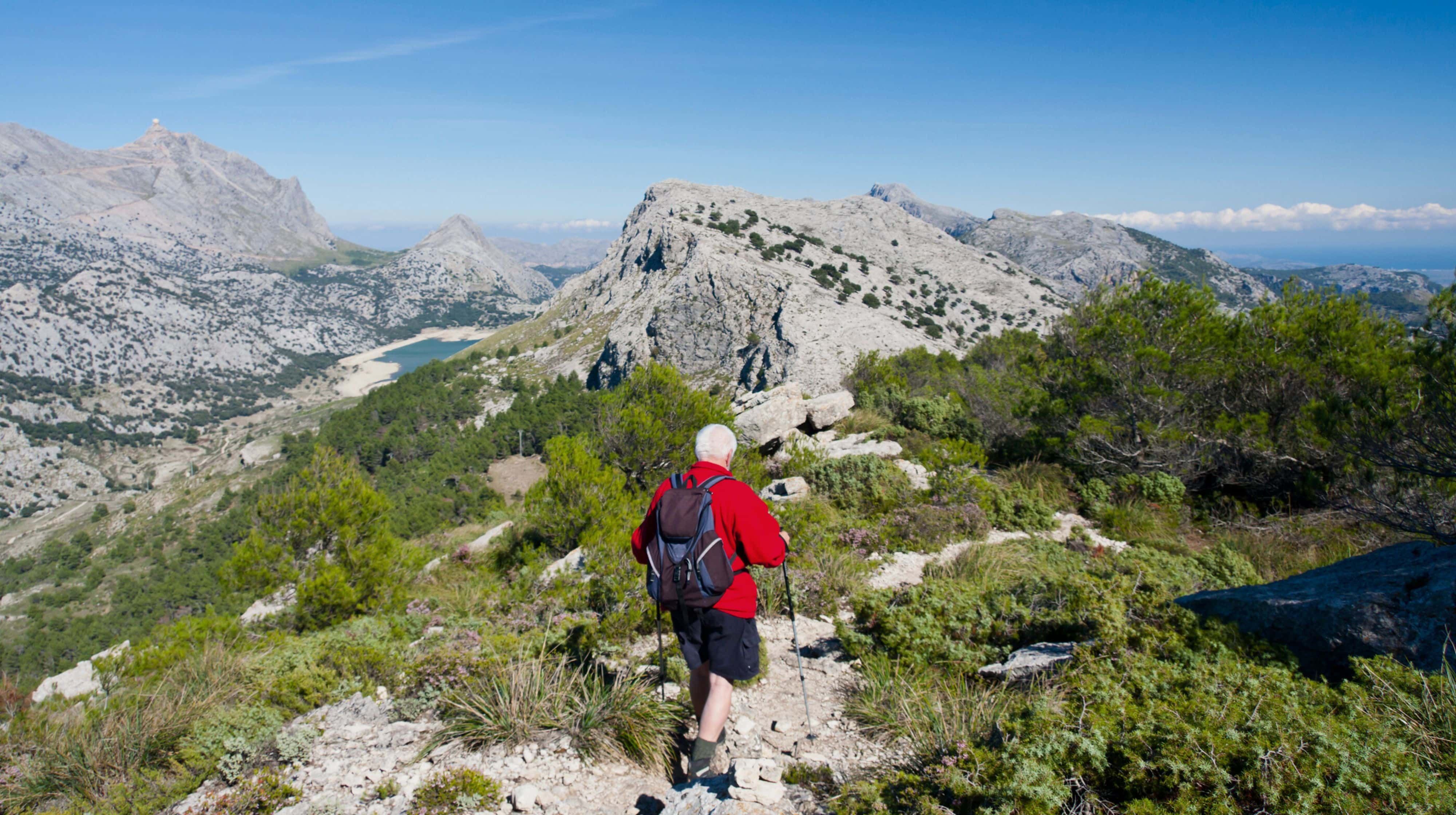 man hiking in mallorca