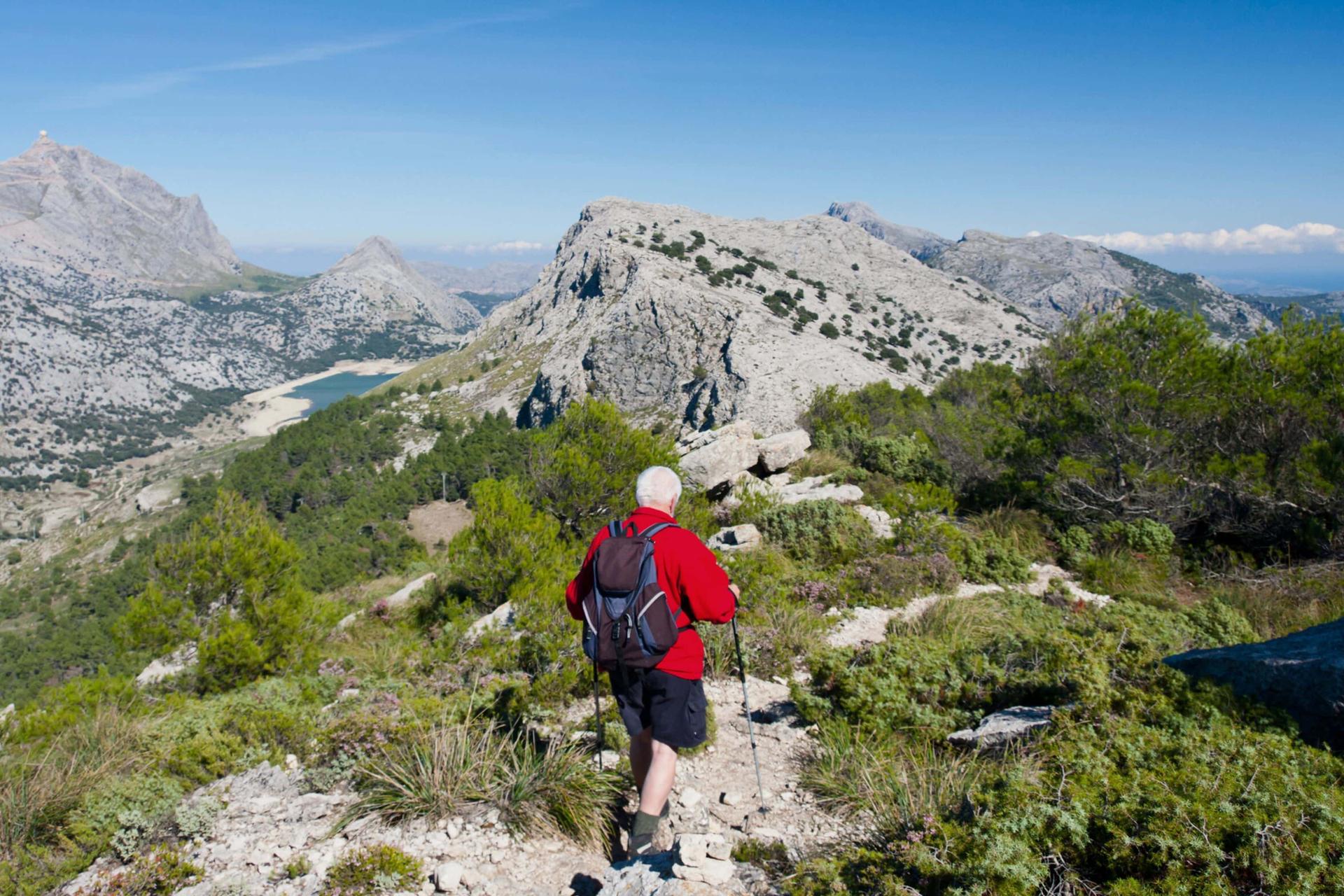 man hiking in mallorca
