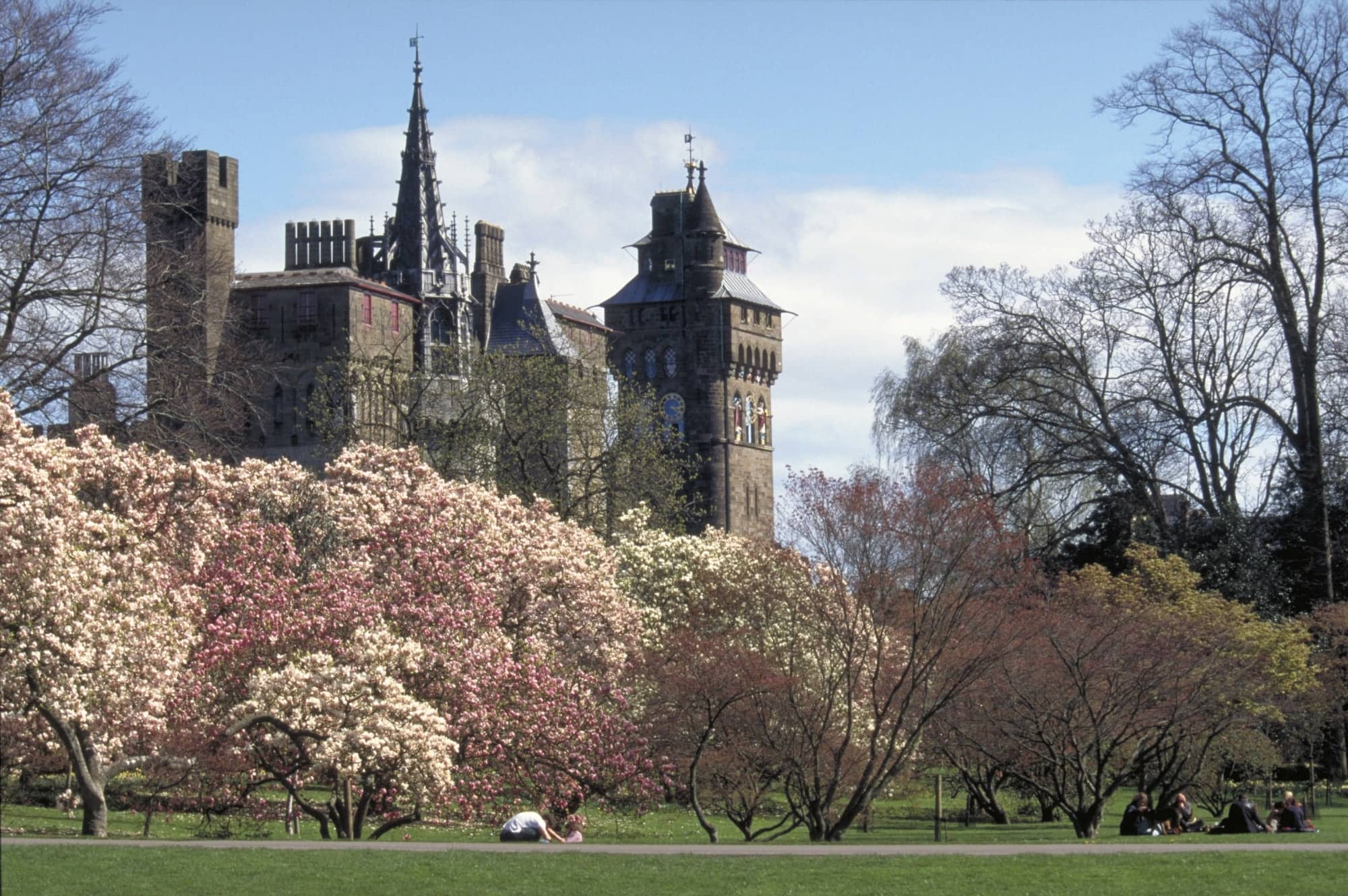 Image of Cardiff Castle, from Bute Park, part of the South Wales Coast