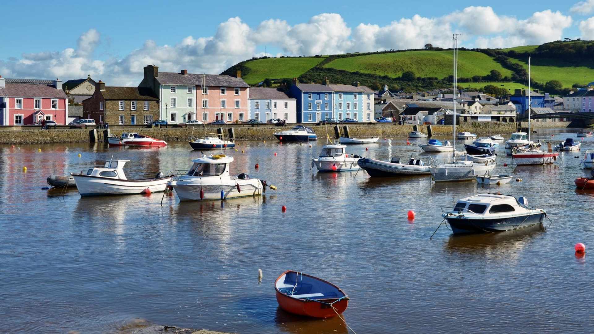 Boats in Aberaeron harbour, Wales