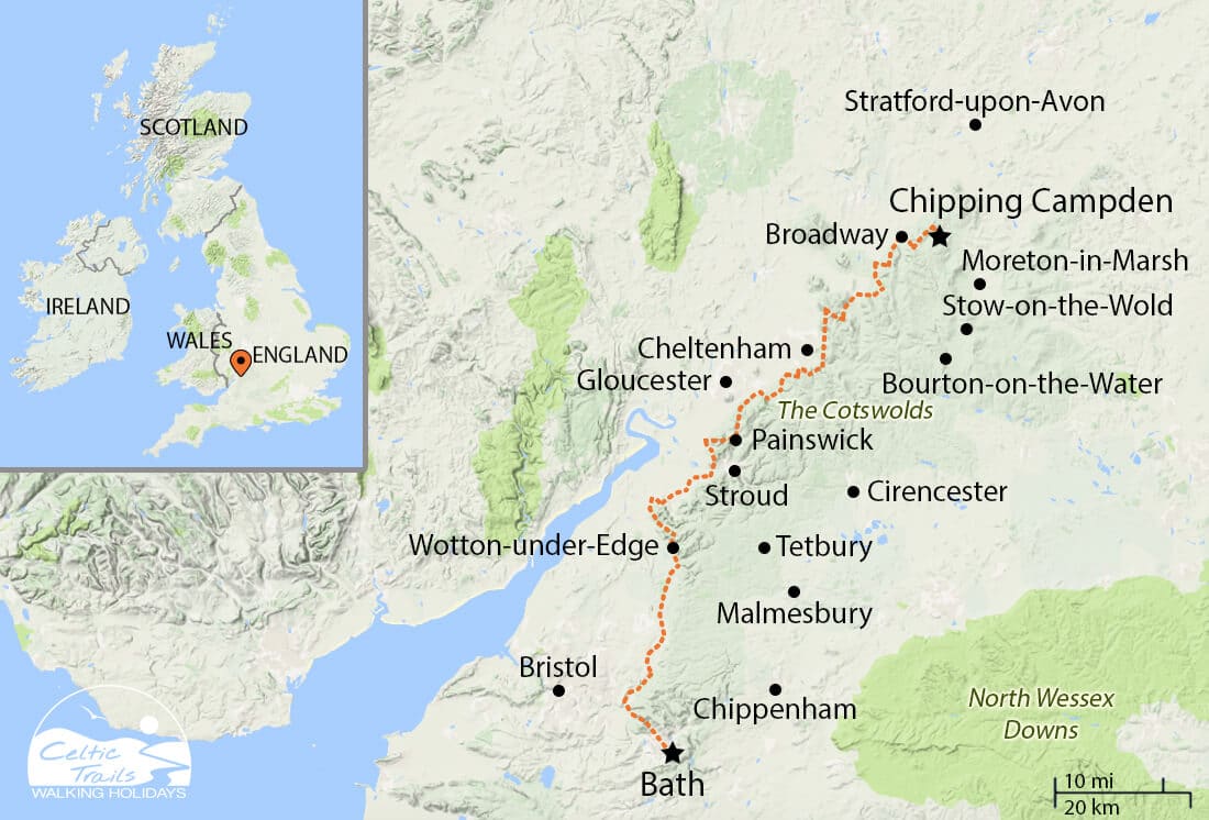 Cotswold Way walking map