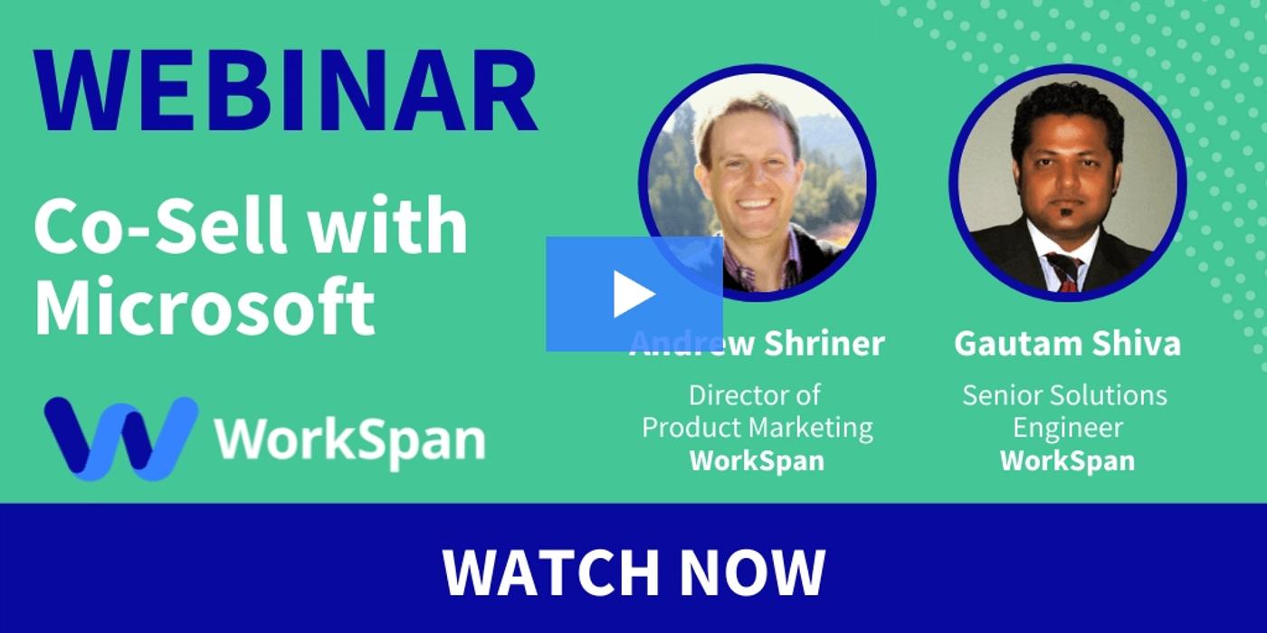 Webinar card: 'Co-Sell with Microsoft' with Andrew Shriner and Gautam Shiva