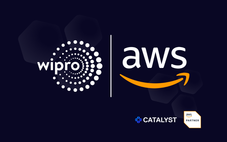 Wipro and AWS logos, with the Catalyst and AWS Partner marks