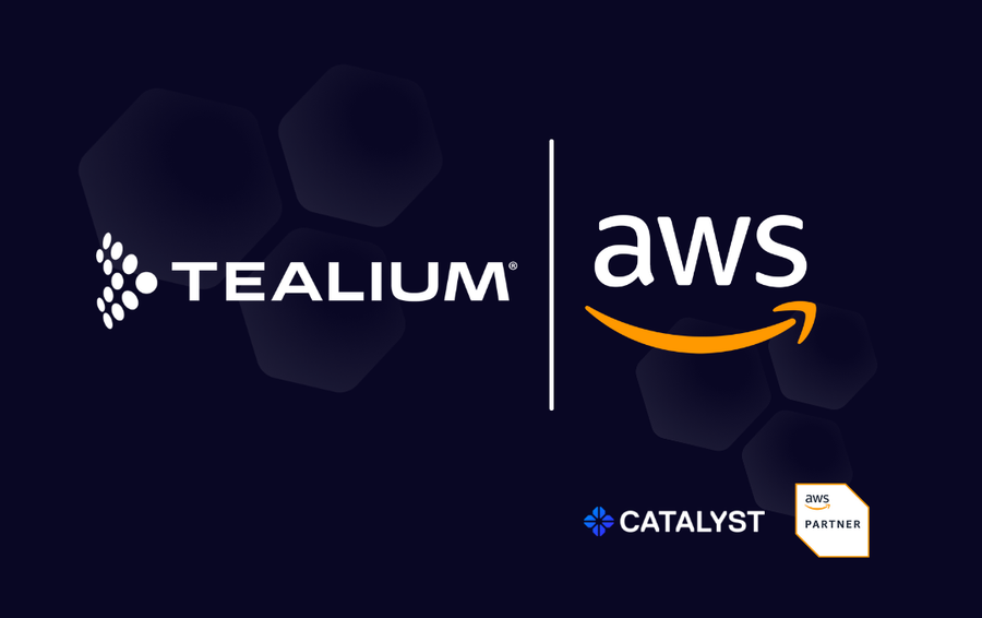 Tealium and AWS logos with AWS Partner and Catalyst badges