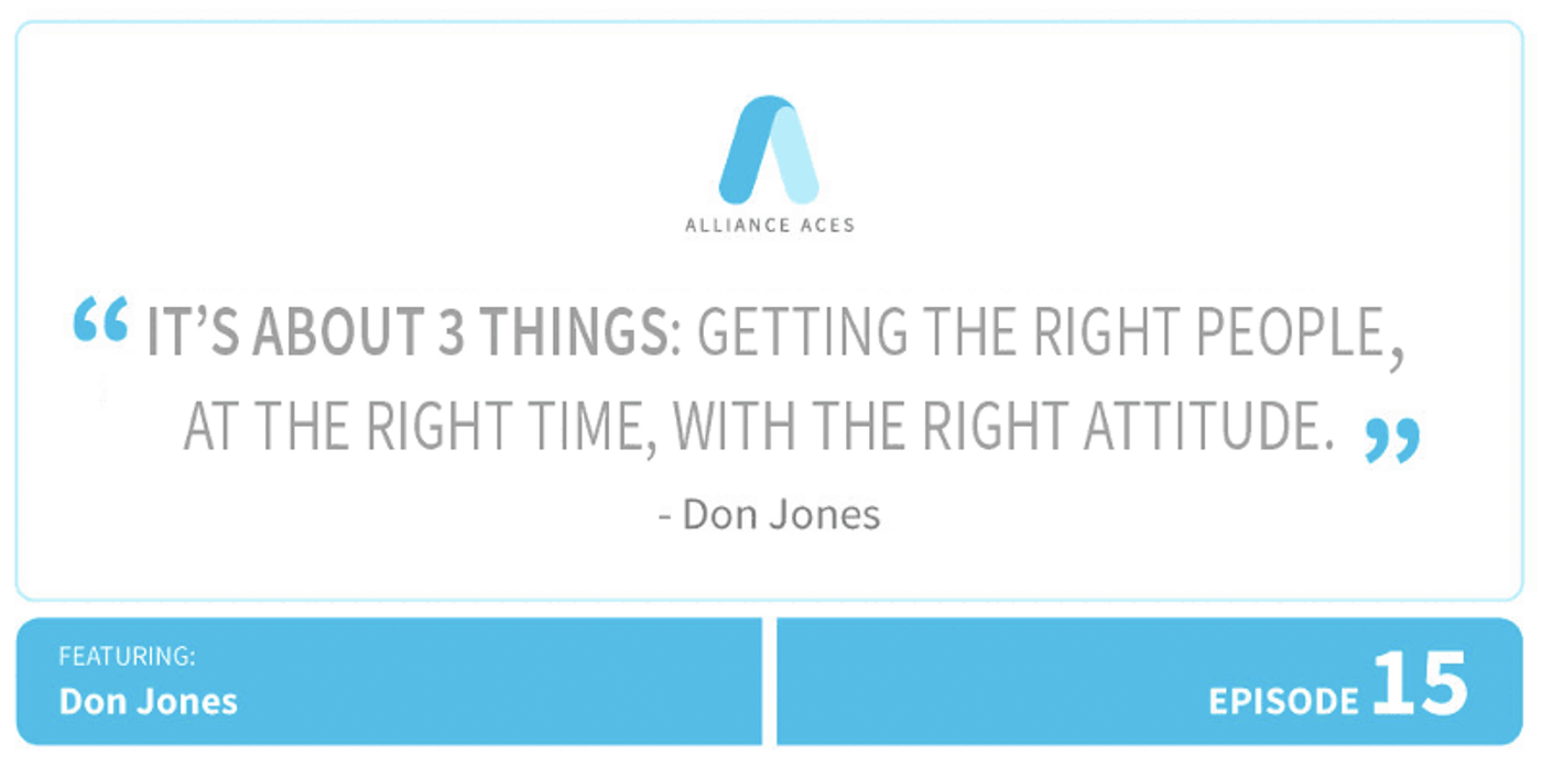 It's about 3 things: getting the right people, at the right time, with the right attitude.