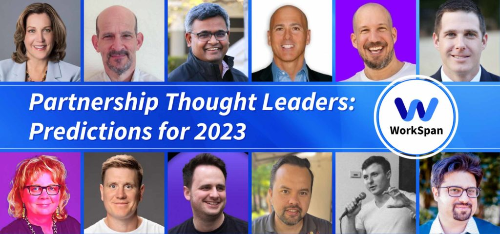 Title card 'Partnership Thought Leaders: Predictions for 2023' with headshots of twelve contributors