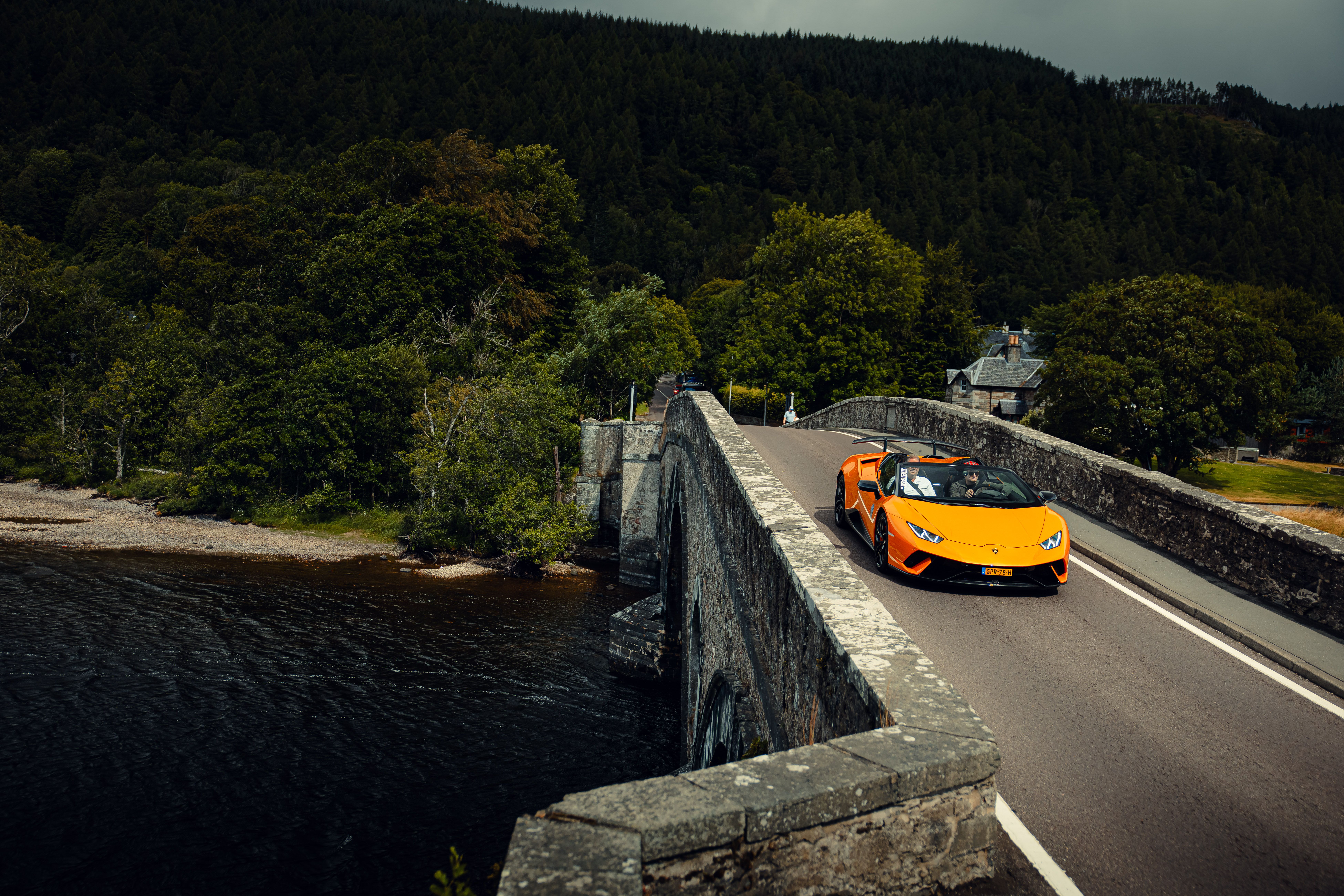 Lamborghini Huracan Performante Spyder tijdens de Schotland Drive
