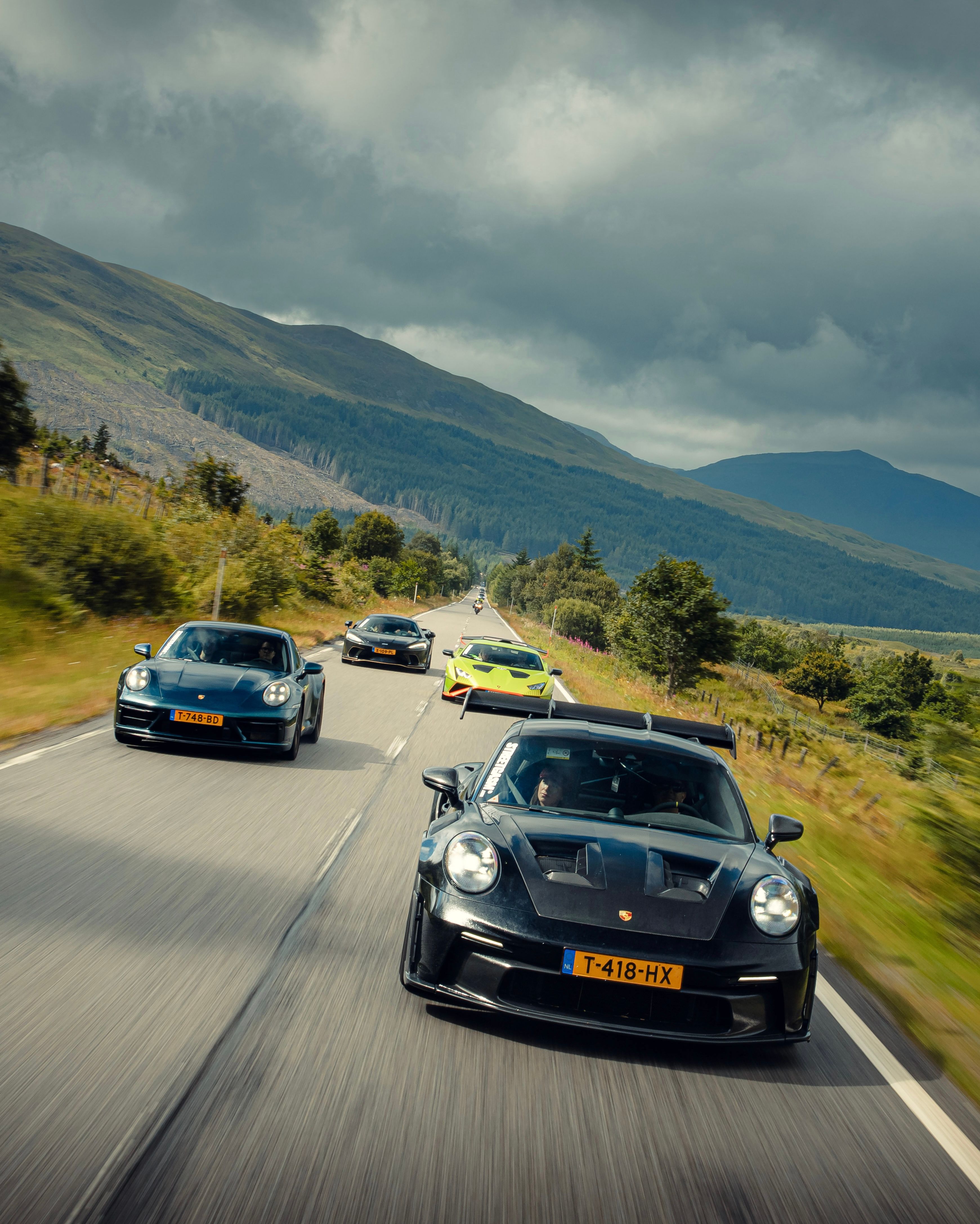 Porsche GT3 RS op weg richting Inverlochy Castle