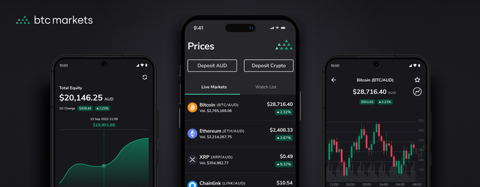 Trading cryptocurrency via mobile app Crypto trading app on phone