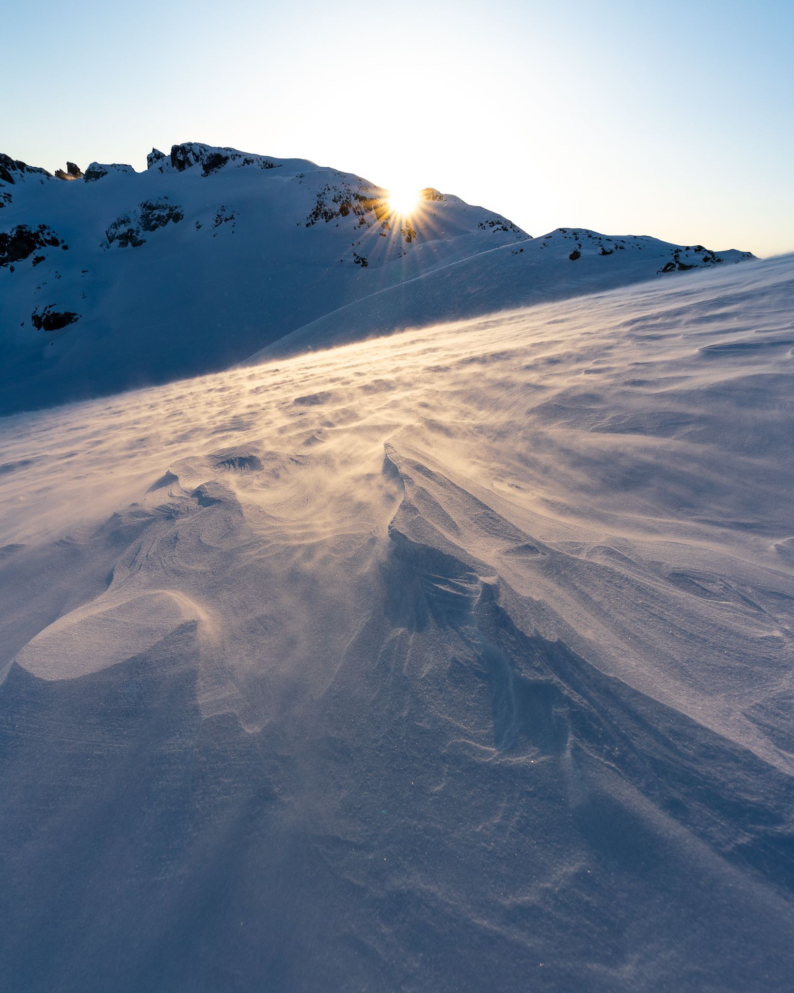 Windy sunrise in the Whistler Backcountry