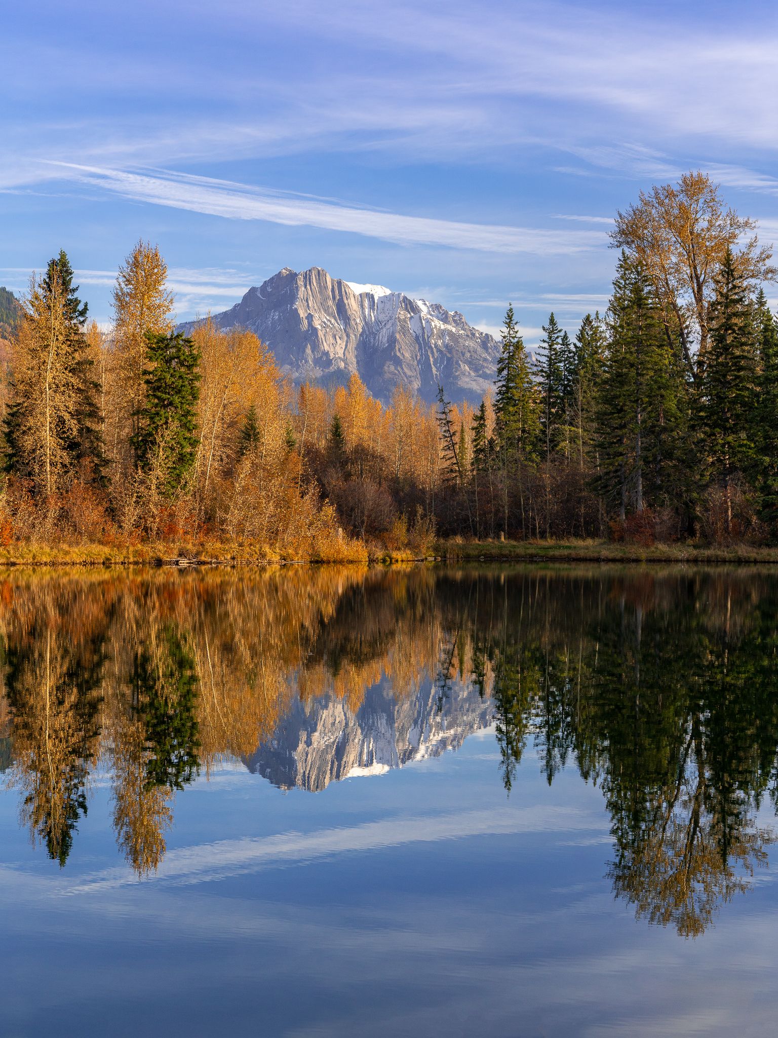 Fall colour reflections in Fernie, BC