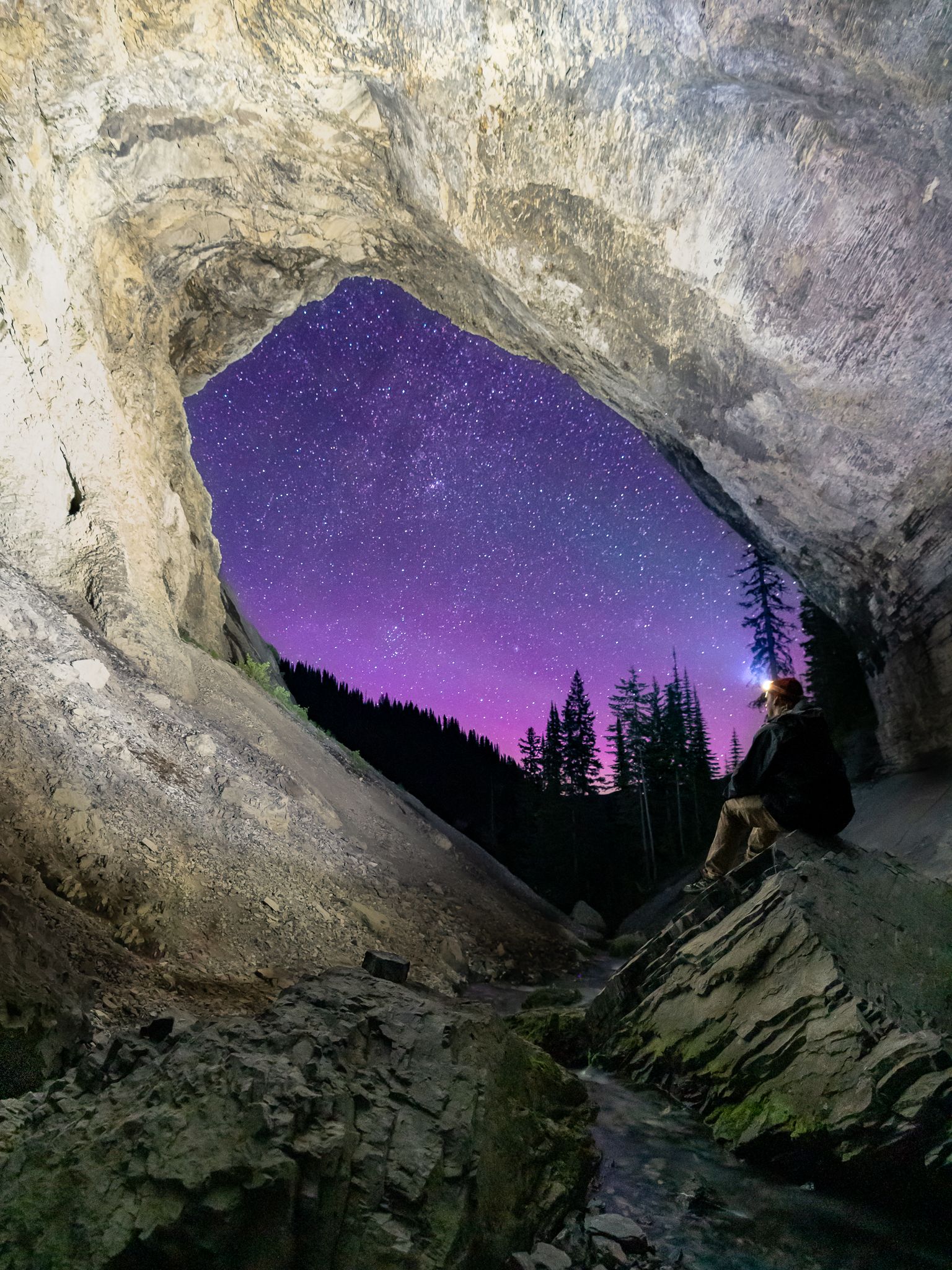 Night under the stars in Bisaro Cave- Fernie, BC