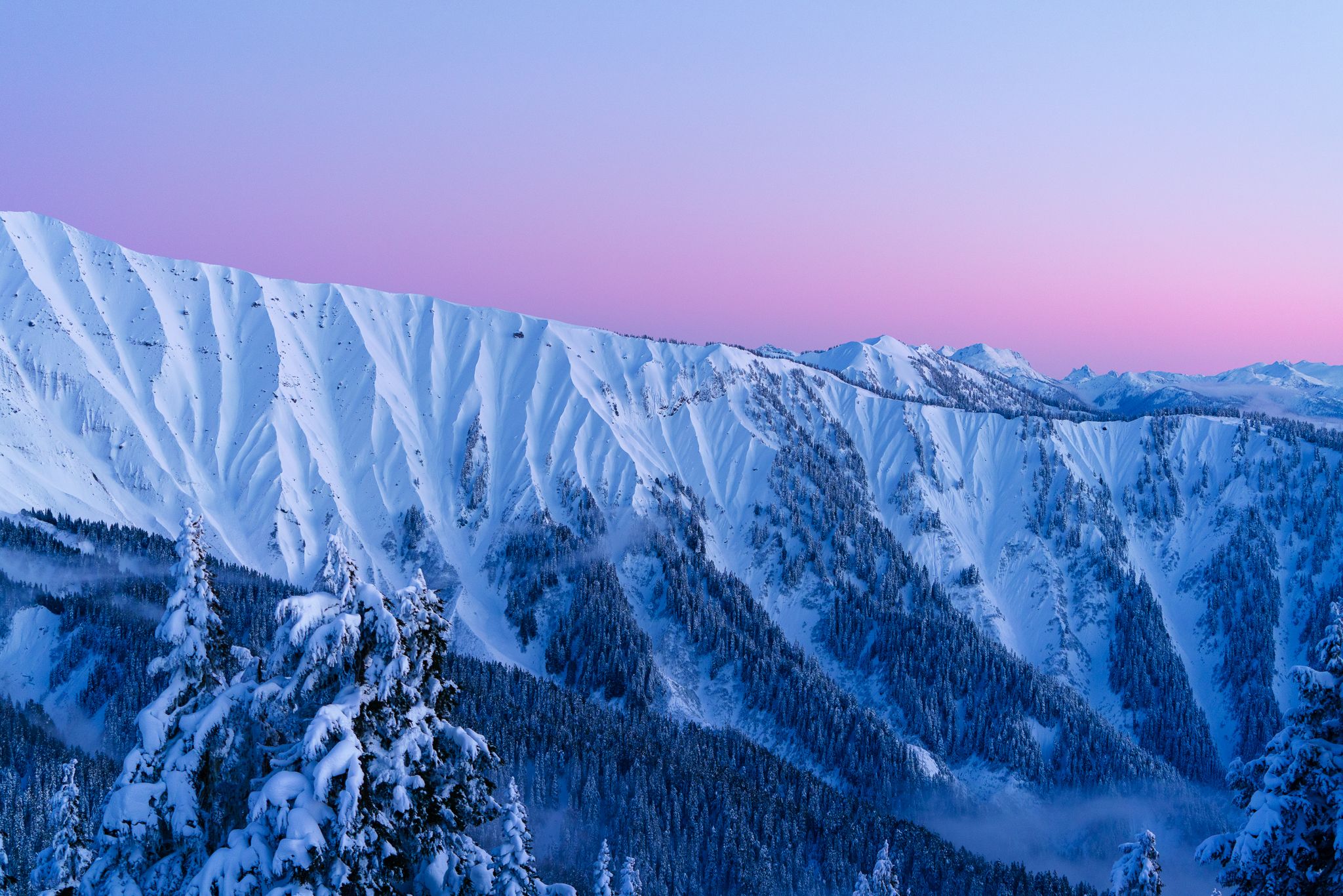 Winter hues in the Squamish backcountry