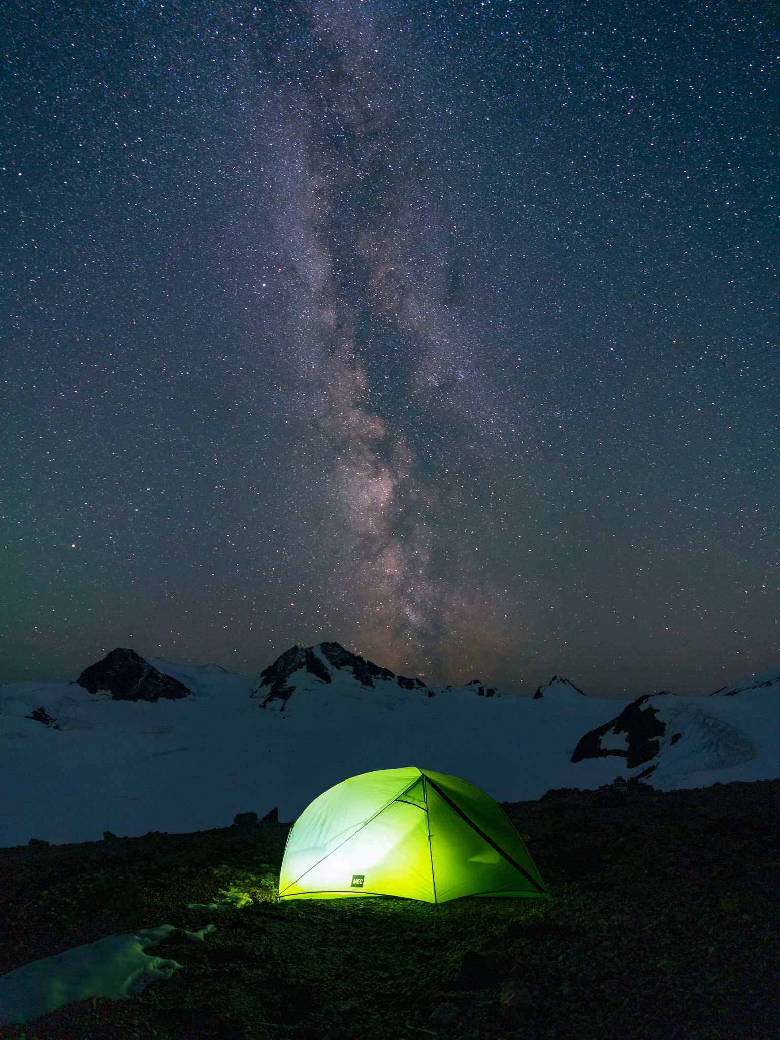 Sleeping under the milky way in Northern BC