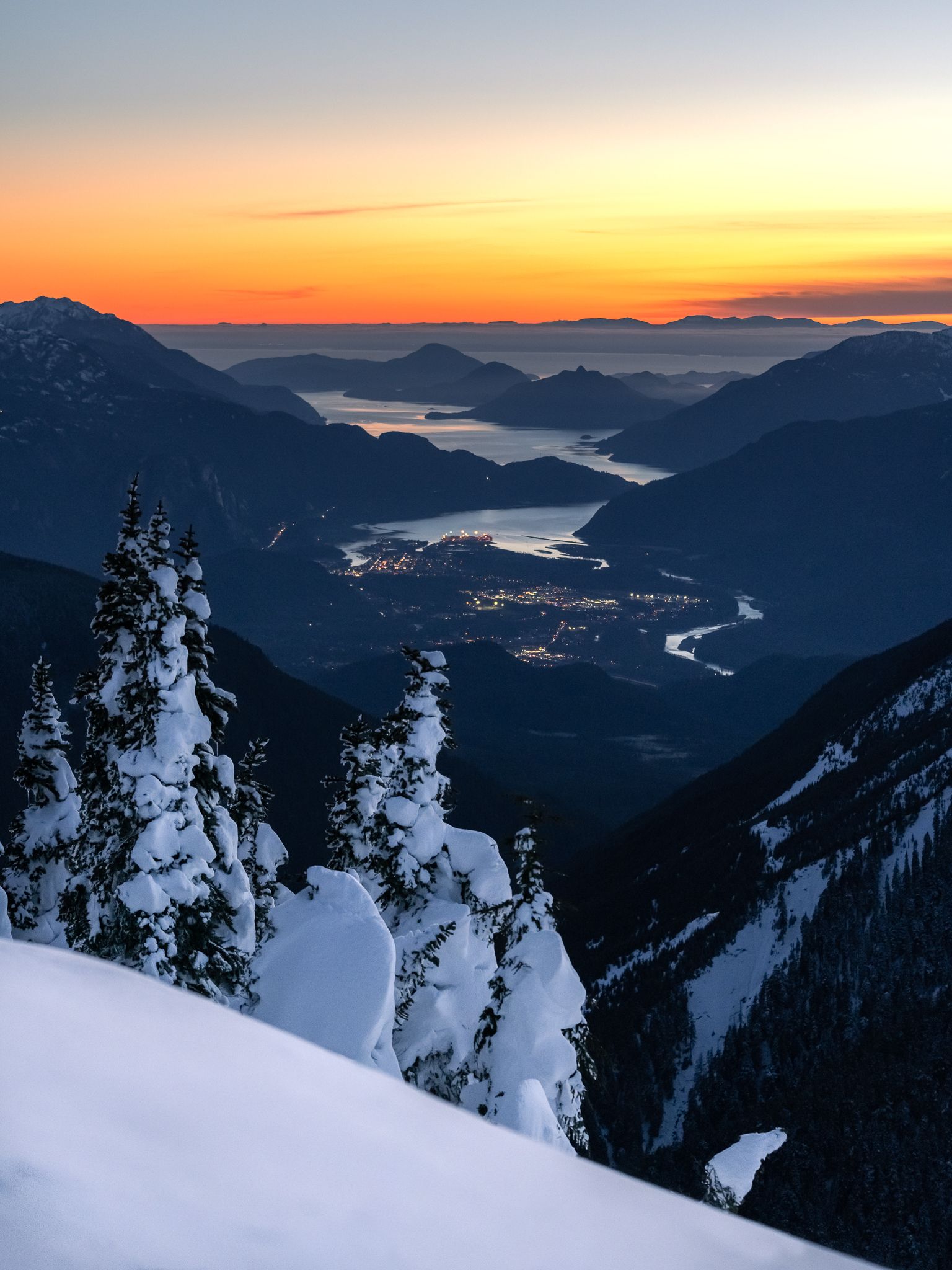 Winter layers over Squamish, BC