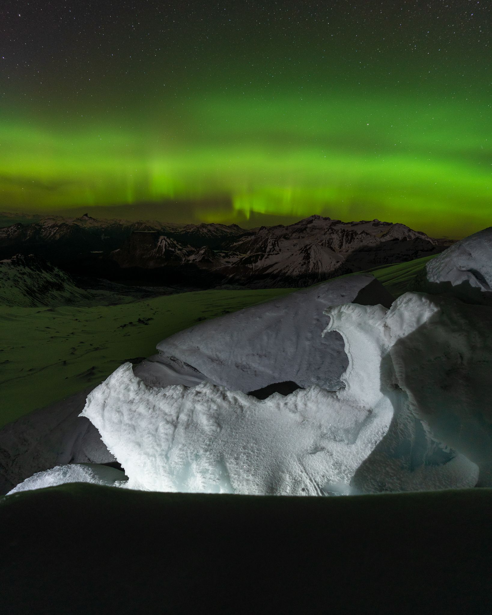 Northern Lights on Mt Garibaldi, near Squamish BC