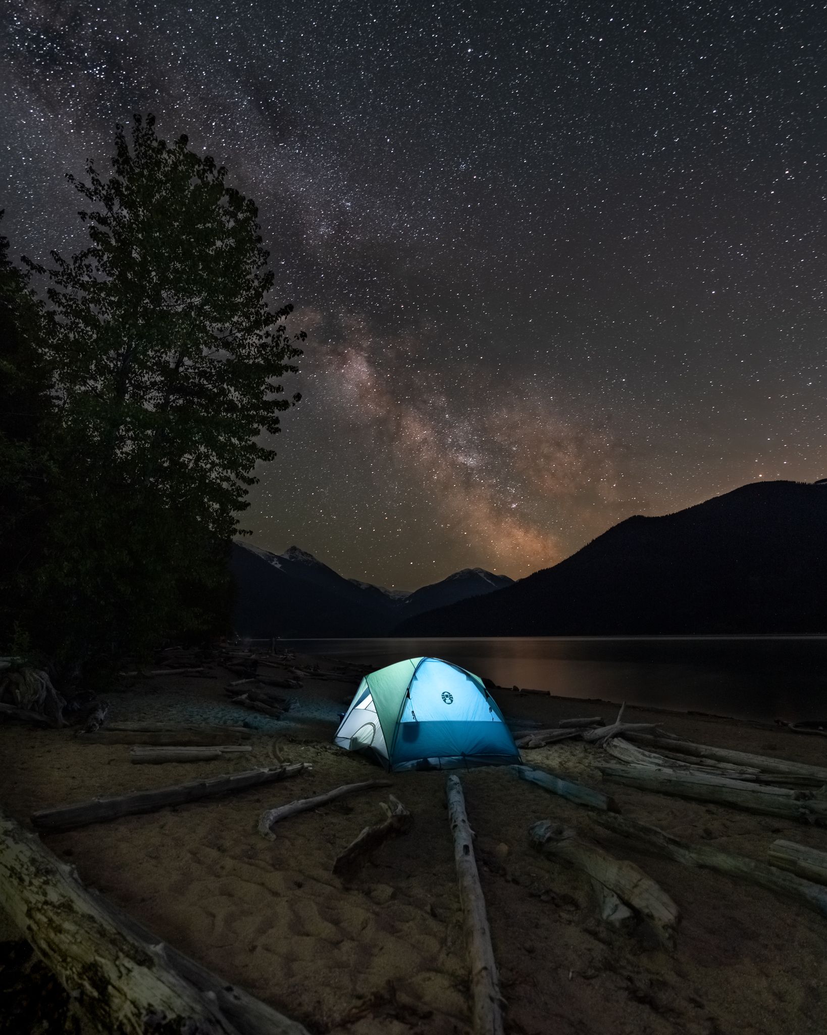 Milky way camping near Pemberton, BC
