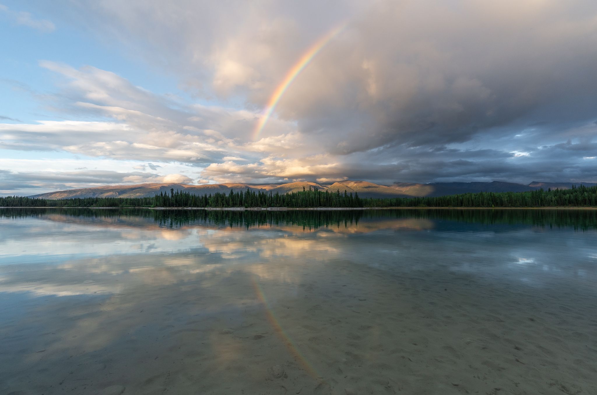 Rainbow reflections on Boya Lake - Northern BC
