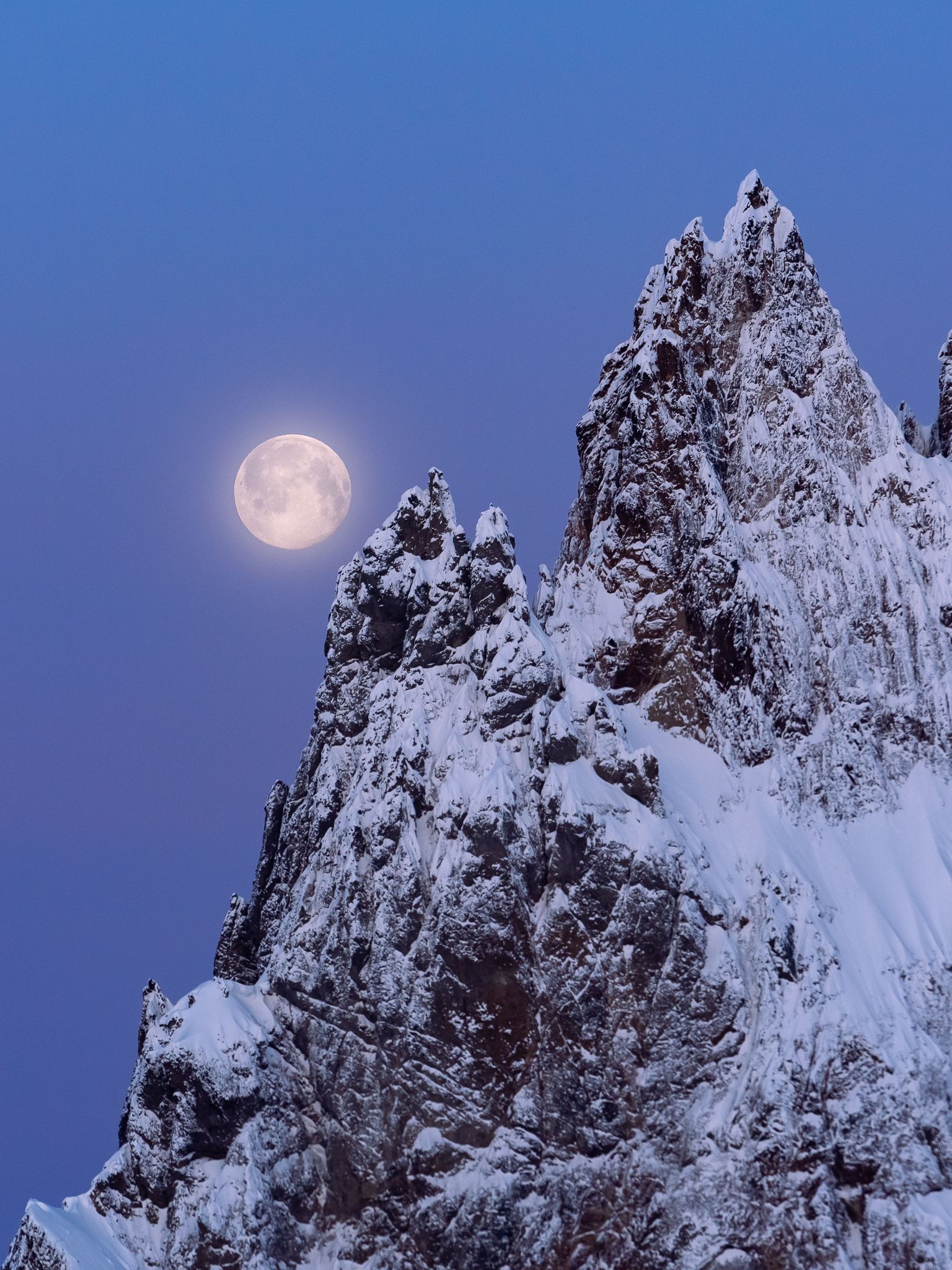 Moonset over Mt Cayley, Whistler backcountry