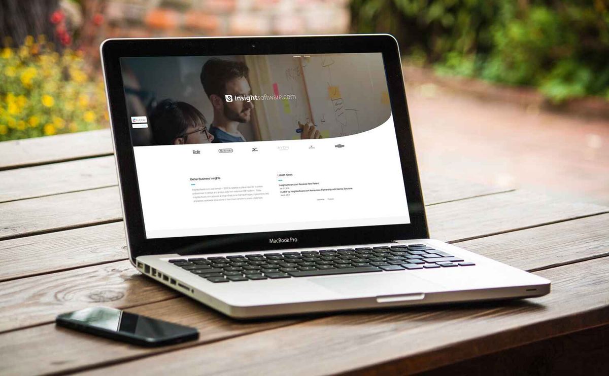 insightsoftware home page on a laptop