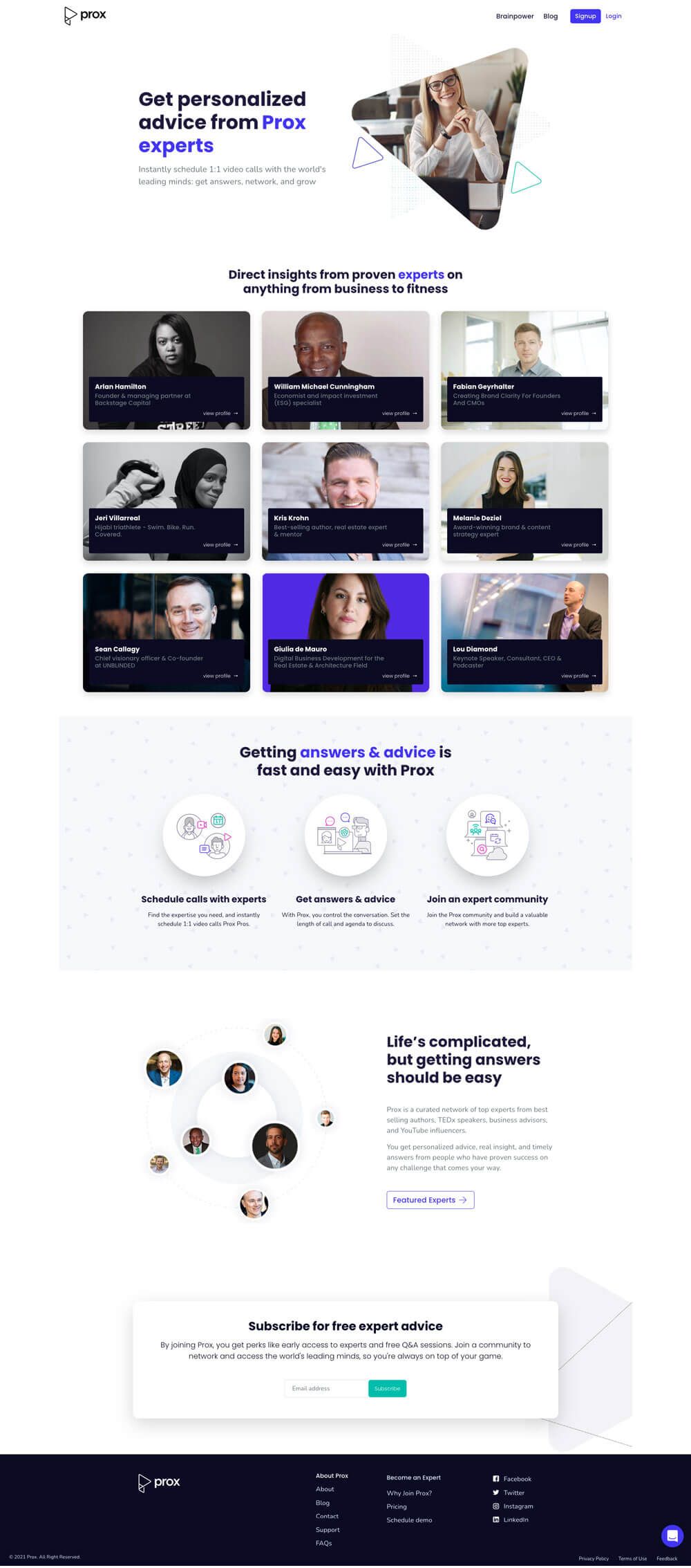 Prox.io advice page