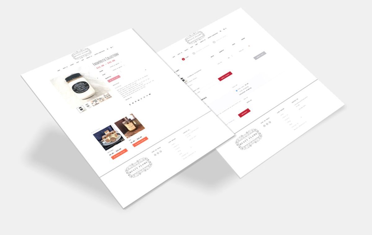 Purchase page for candle shop
