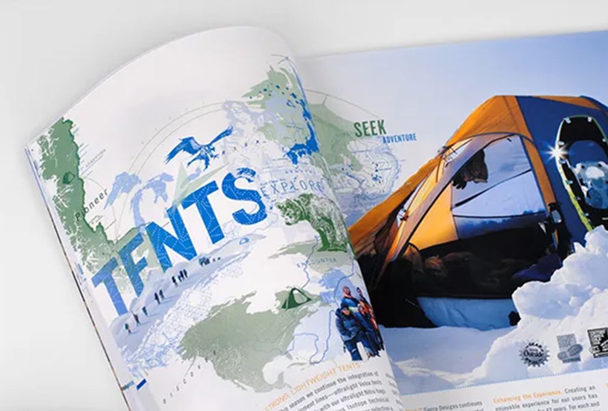 Sierra Designs tent catalog spread
