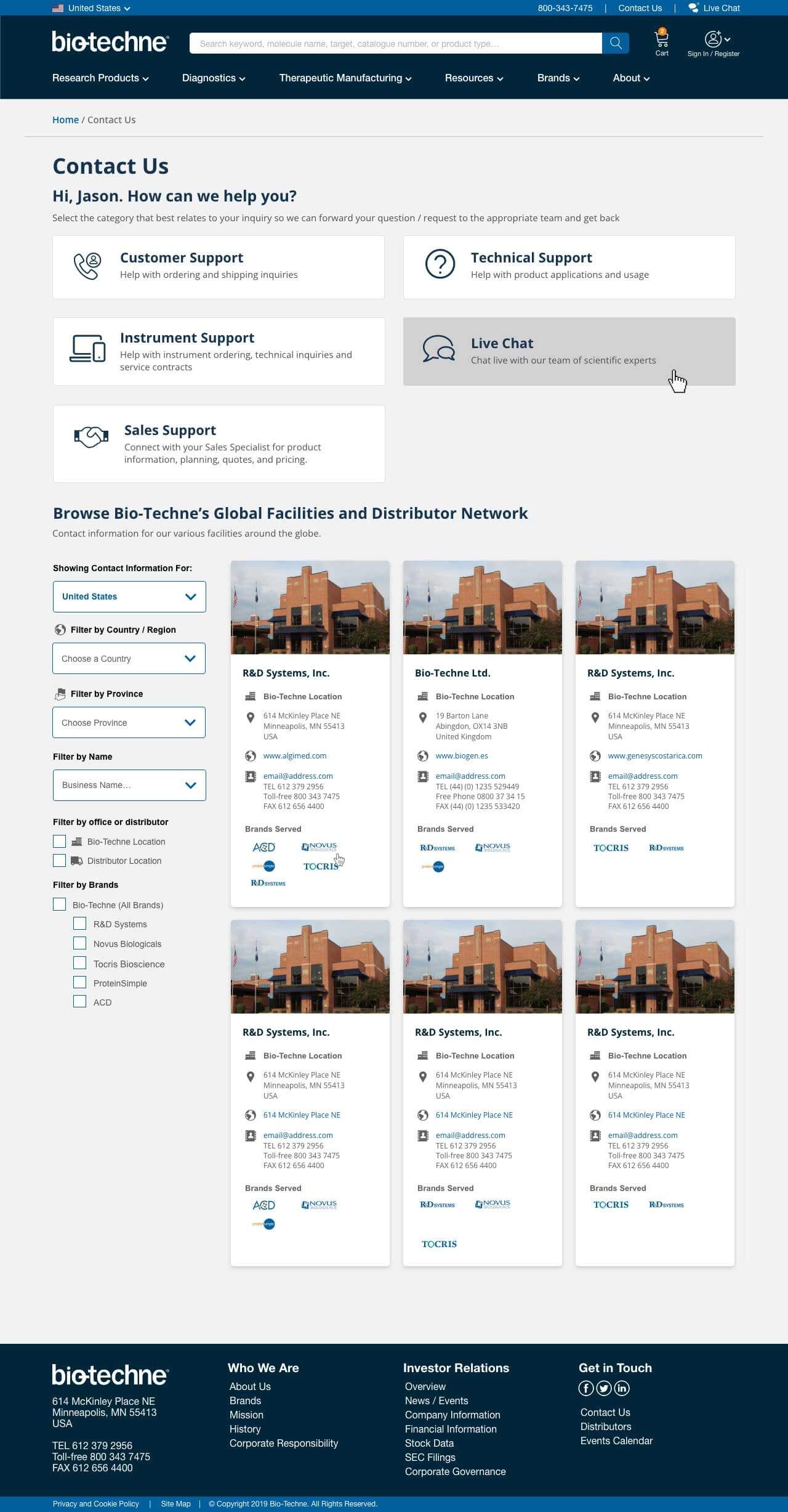 contact us page concept