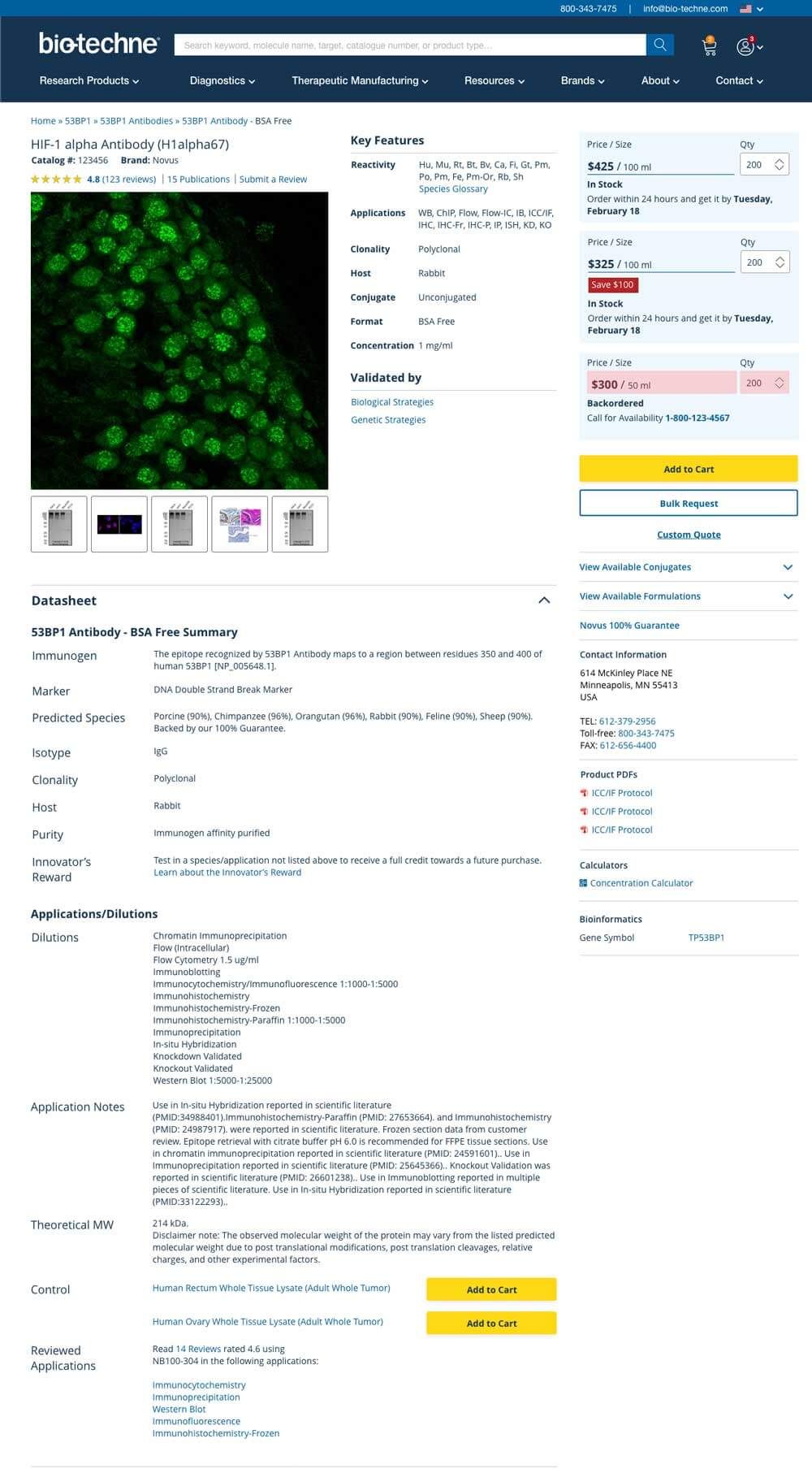 datasheet concept, multiple product sizes displayed
