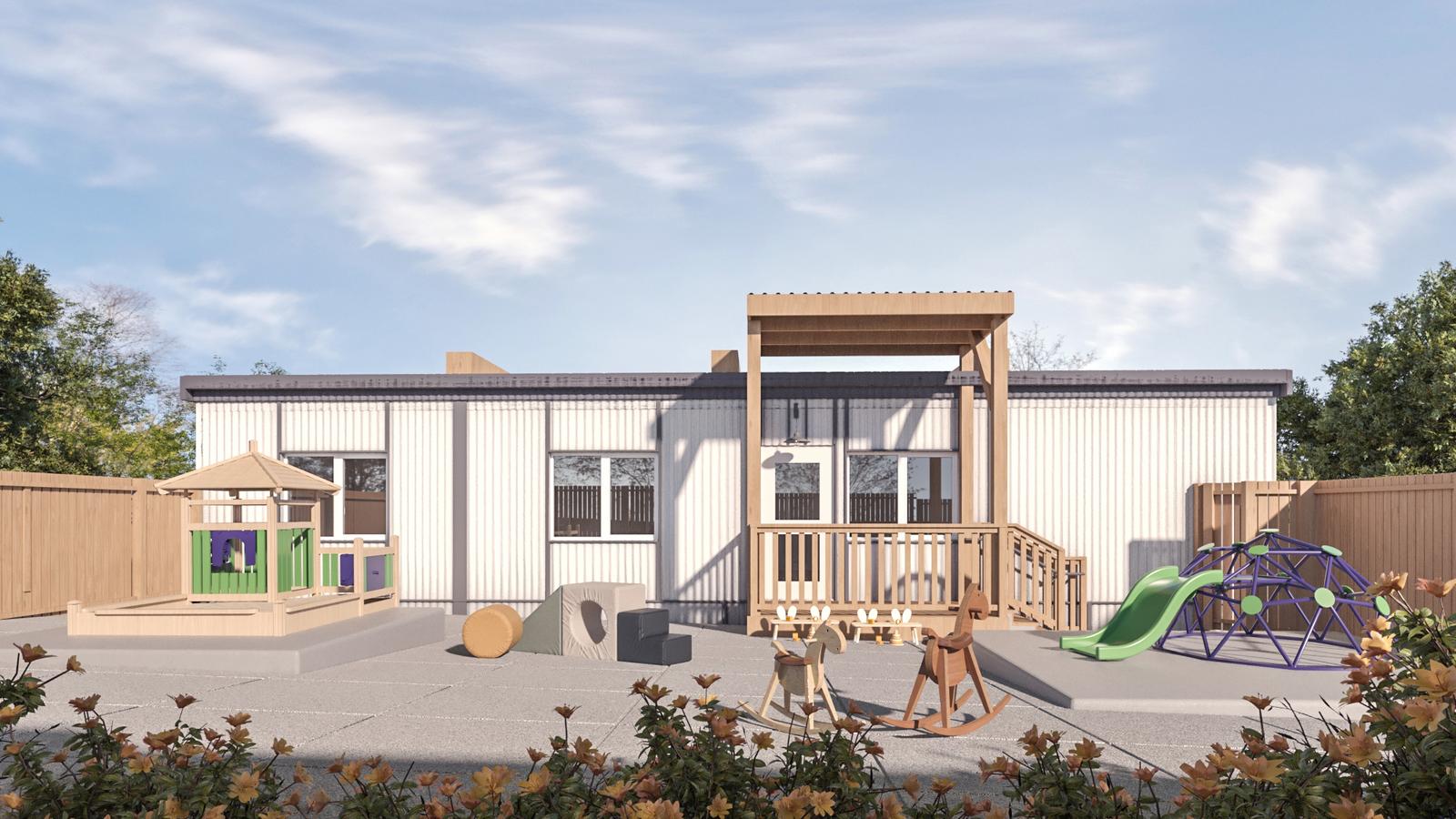 Acorn Day Care Exterior, Commercial visualization in Port Moody, BC