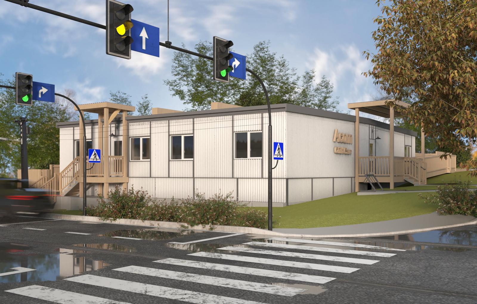Acorn Day Care Exterior, Commercial visualization in Port Moody, BC