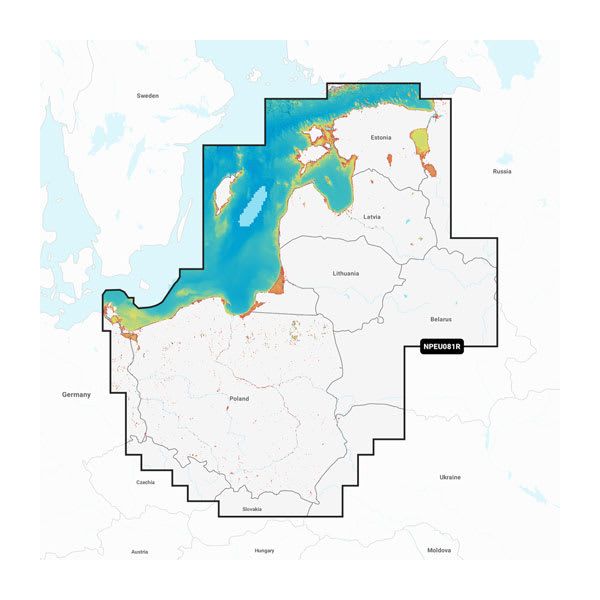 Mapa Navionics+ Platinum+ Morze Bałtyckie, wschodnie wybrzeże (Regular)