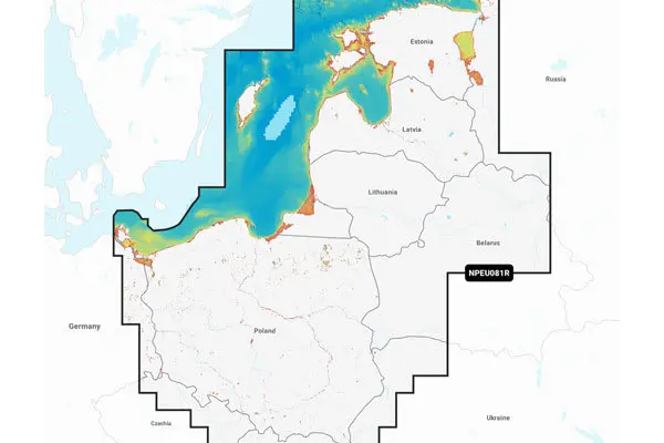 Mapa Navionics+ Platinum+ Morze Bałtyckie, wschodnie wybrzeże (Regular)