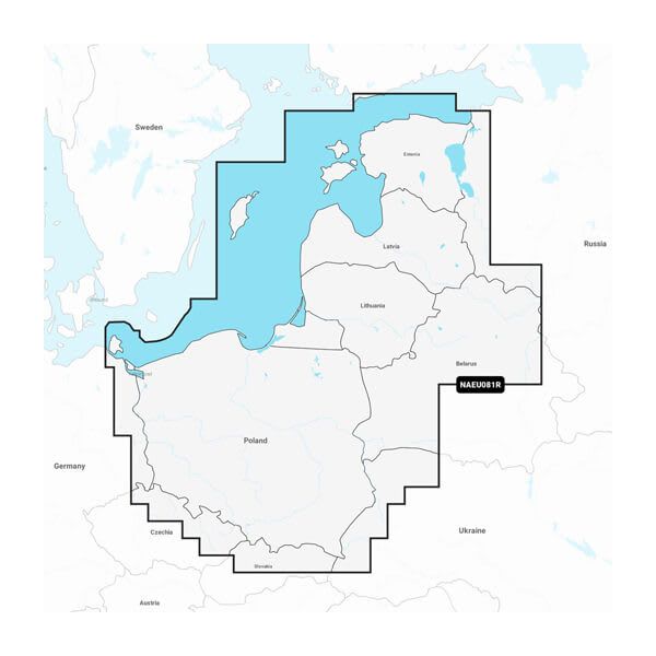 Mapa Navionics+ Morze Bałtyckie, wschodnie wybrzeże