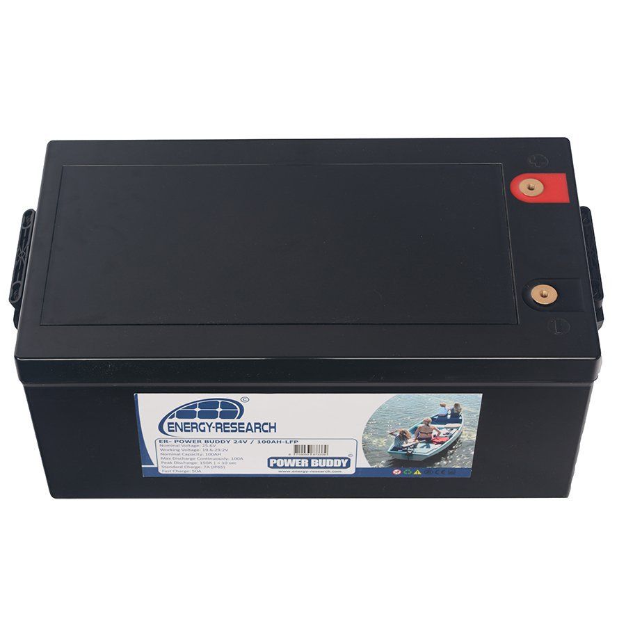Akumulator litowy Energy Research 24V 100Ah LiFePO4 Bluetooth z aplikacją, 340x180x240 mm, IP67 wodoodporny - ujęcie 2