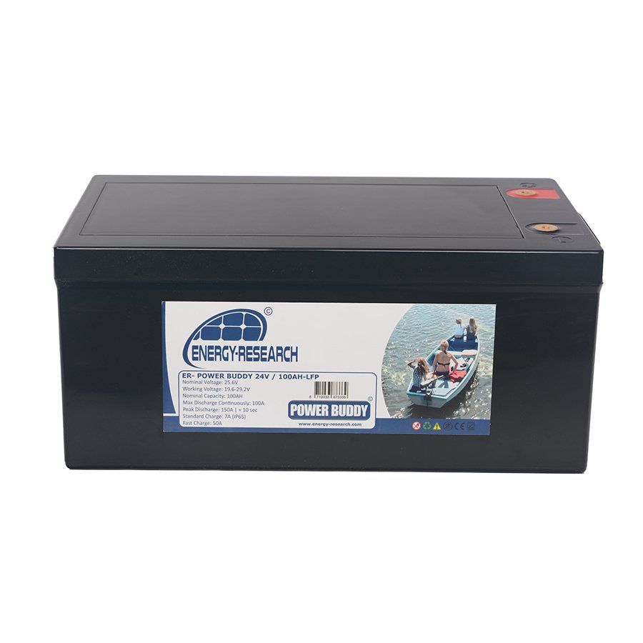 Akumulator litowy Energy Research 24V 100Ah LiFePO4 Bluetooth z aplikacją, 340x180x240 mm, IP67 wodoodporny