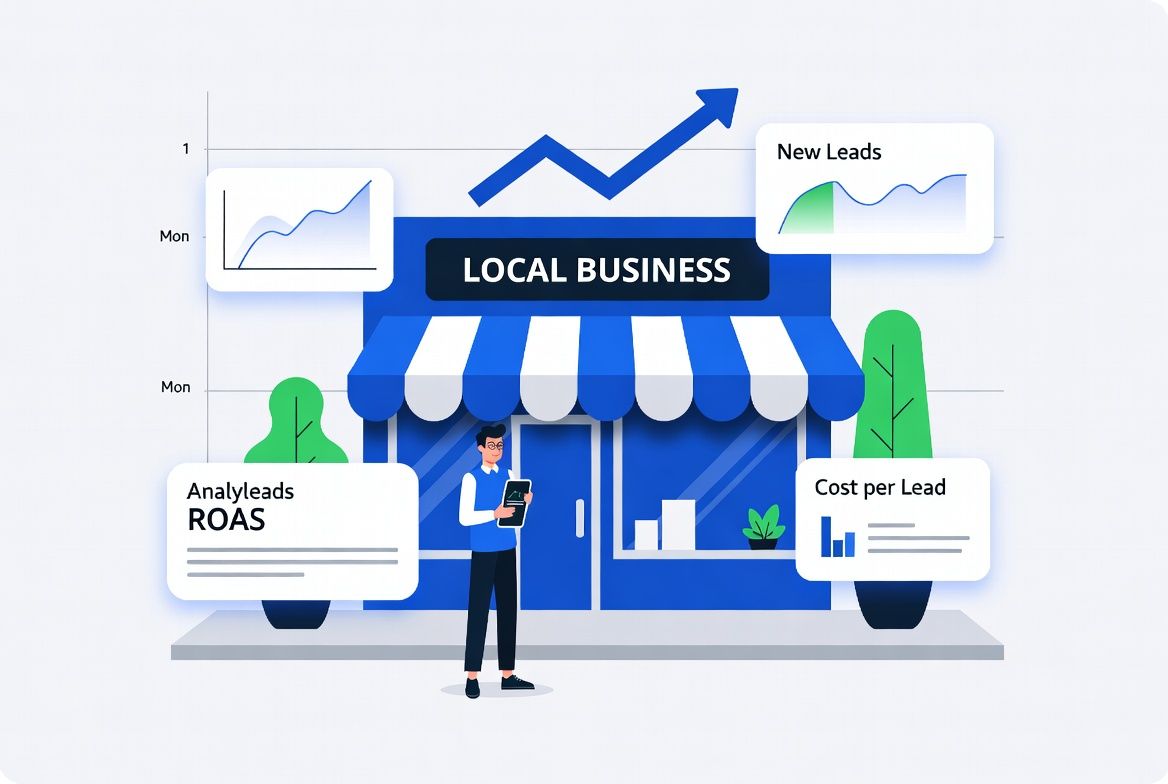 A visual example of how Meta Ads helps small businesses generate leads and grow in 2026.