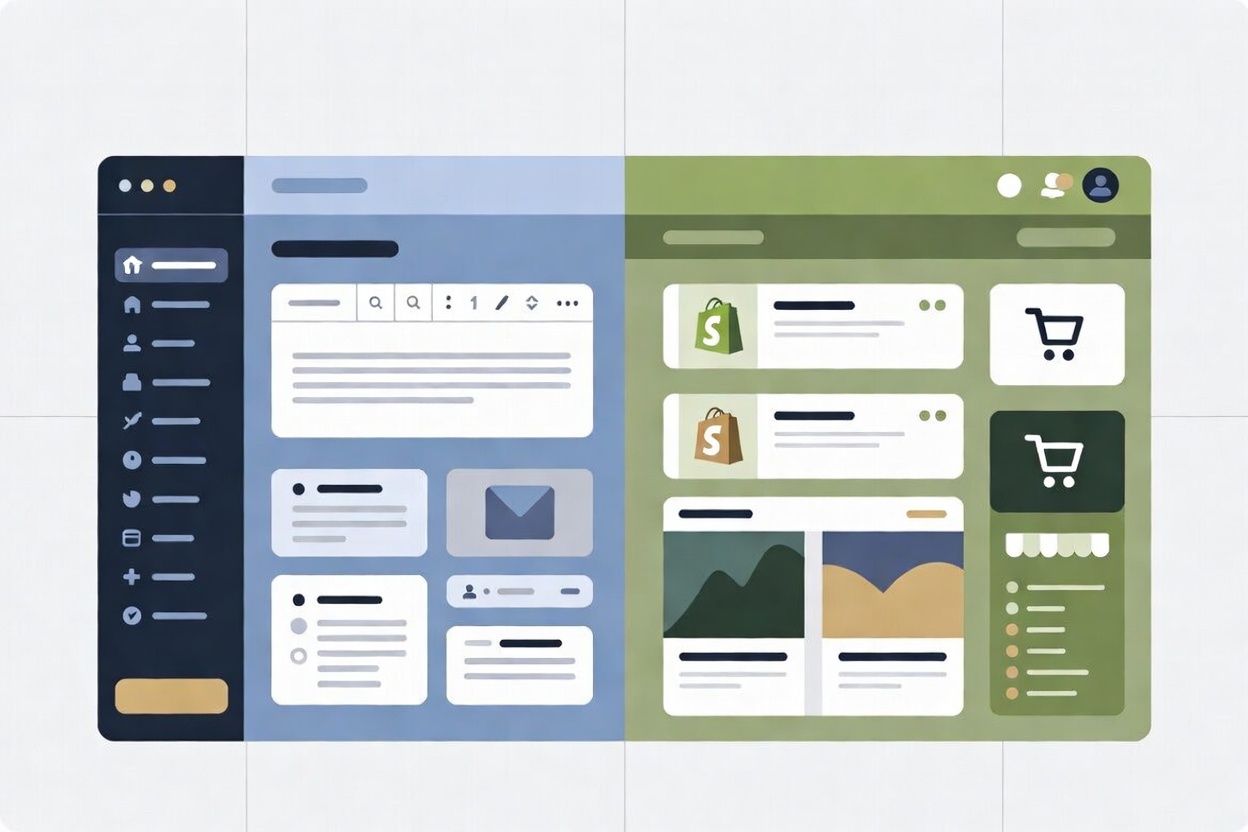 wordpress vs shopify comparison for small business showing website platform features and ecommerce differences