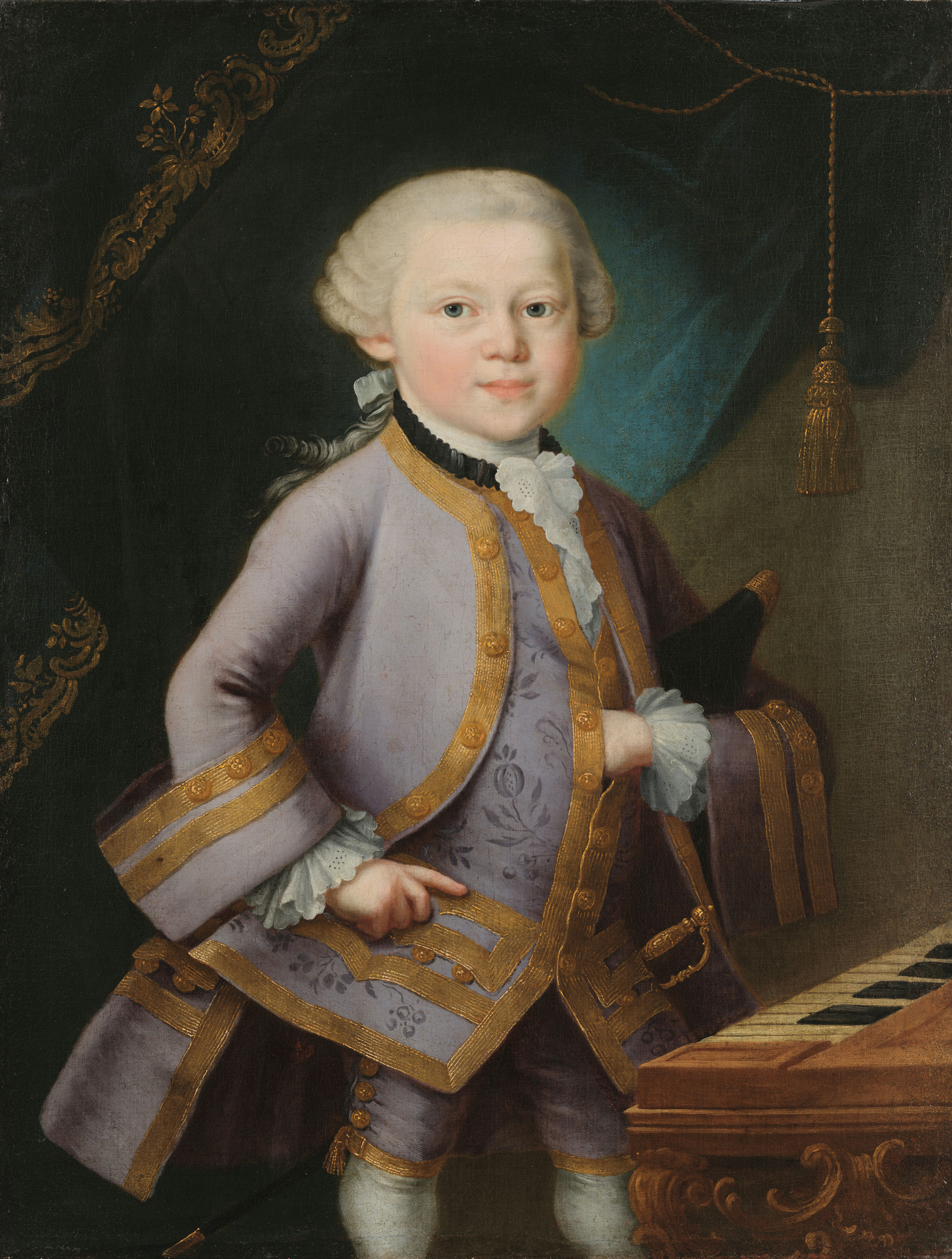 Portrait of the young Wolfgang Amadeus Mozart, c. 1770, attributed to Thaddäus Helbling