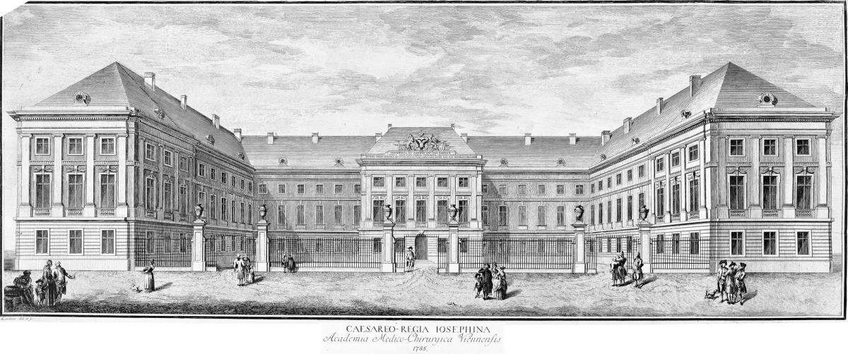Veduta storica del Josephinum di Vienna del 1785