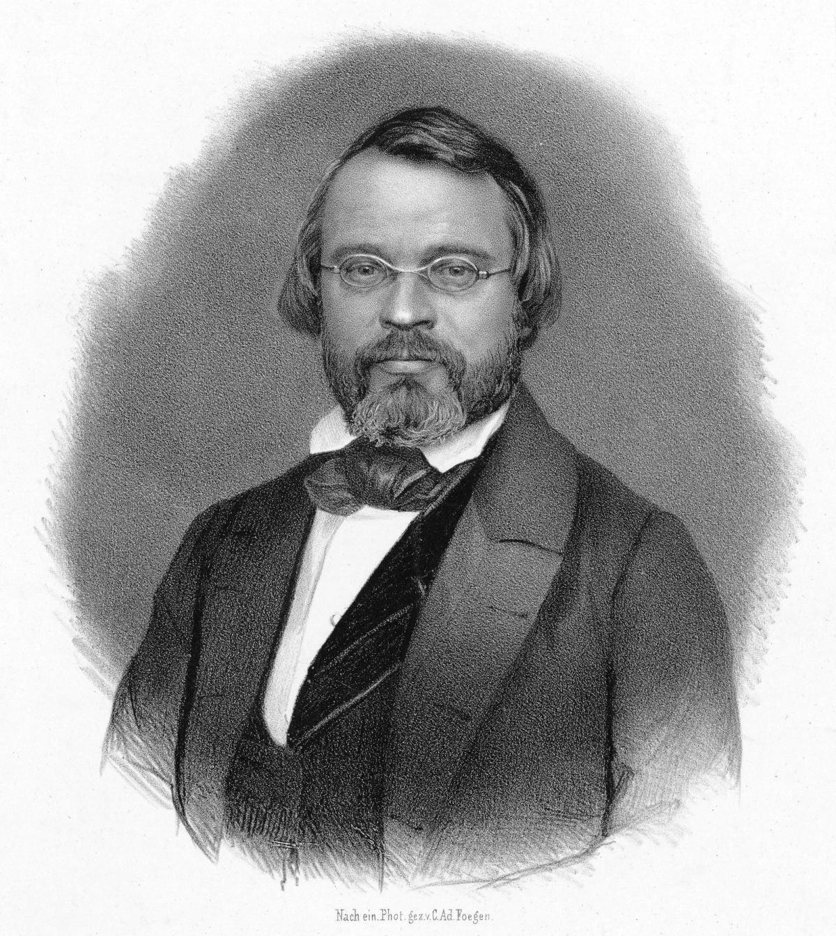 1857年にC・Ad・フェーゲンが写真から描いた伝記作家オットー・ヤーンの肖像