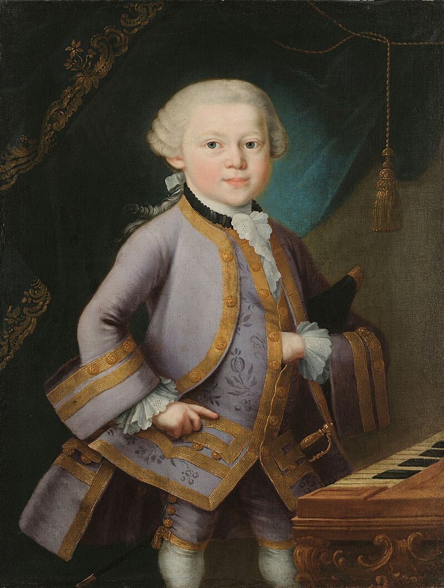 Portrait of young Mozart in court costume, 1763