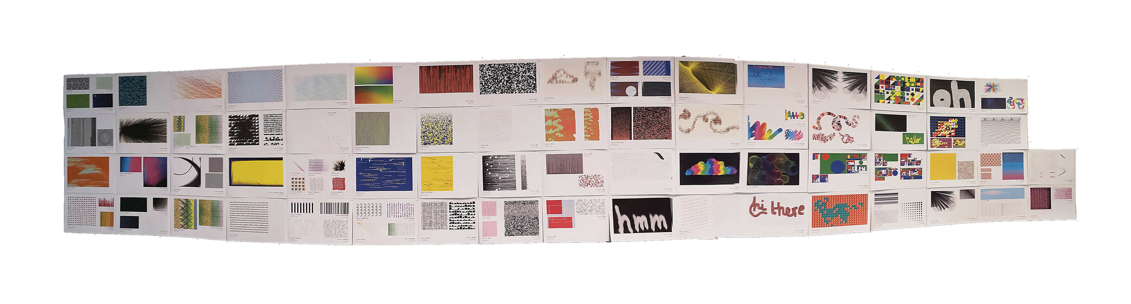 Panoramabilde av plakater i klasserom på AHO.