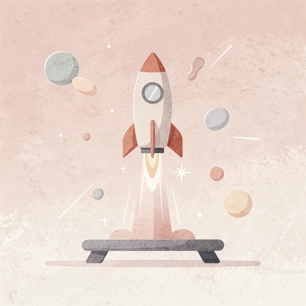 Launch scene representing the surge of new founders entering the AI market
