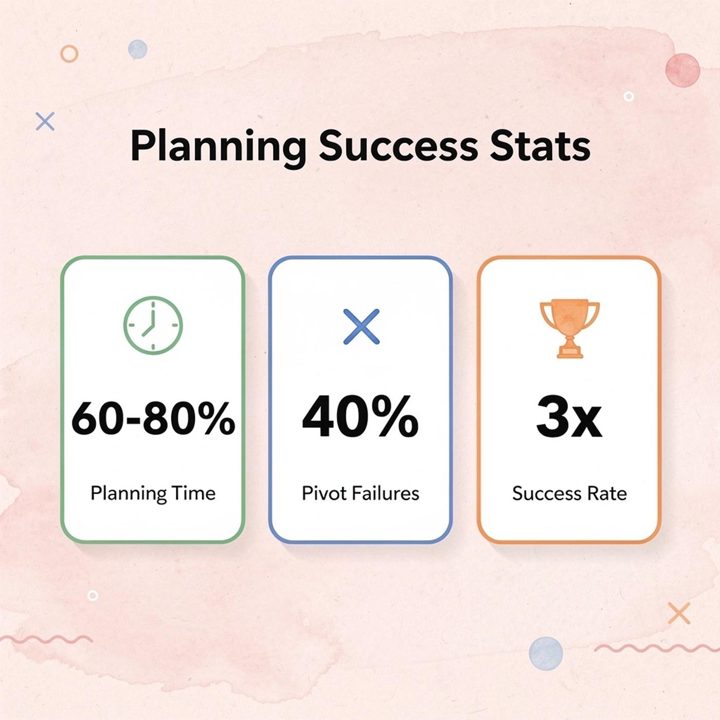 Statistics showing planning time allocation and success rates