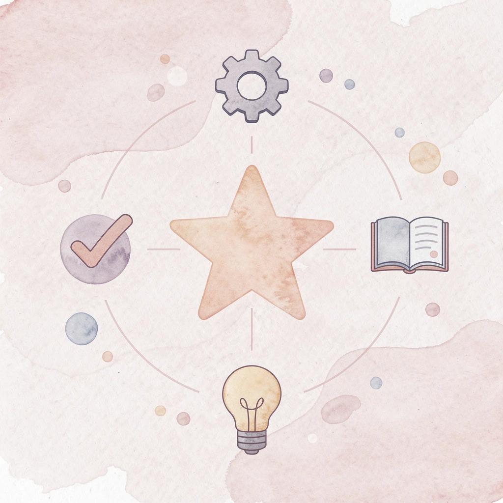 Central rocket icon connected to five surrounding business icons representing Polsia's integrated ecosystem