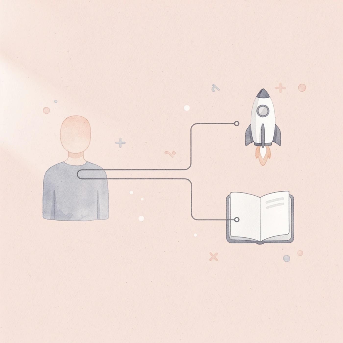 Lightbulb icon splitting into two business growth paths