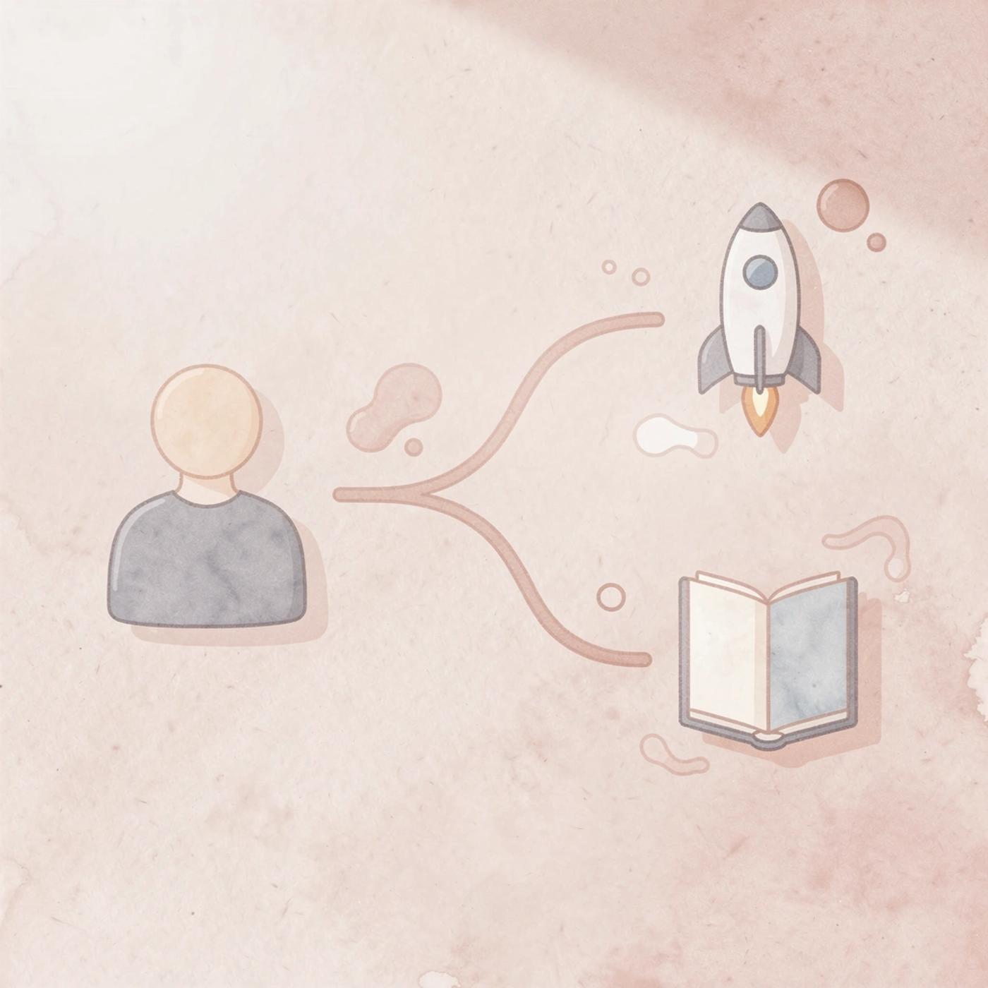 Platform icon splitting into two paths representing different business needs